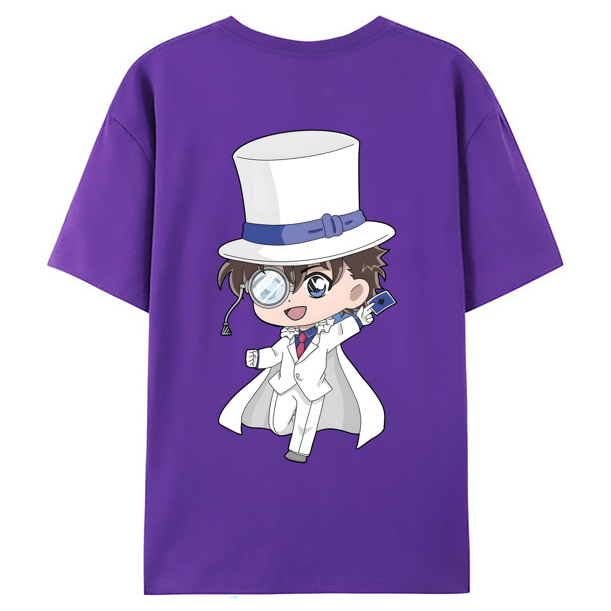 （画像用） 名探偵コナン くろば かいと Detective Conan Kuroba Kaito 綿100％ メンズ半袖Tシャツ（バックプリント） 通気性