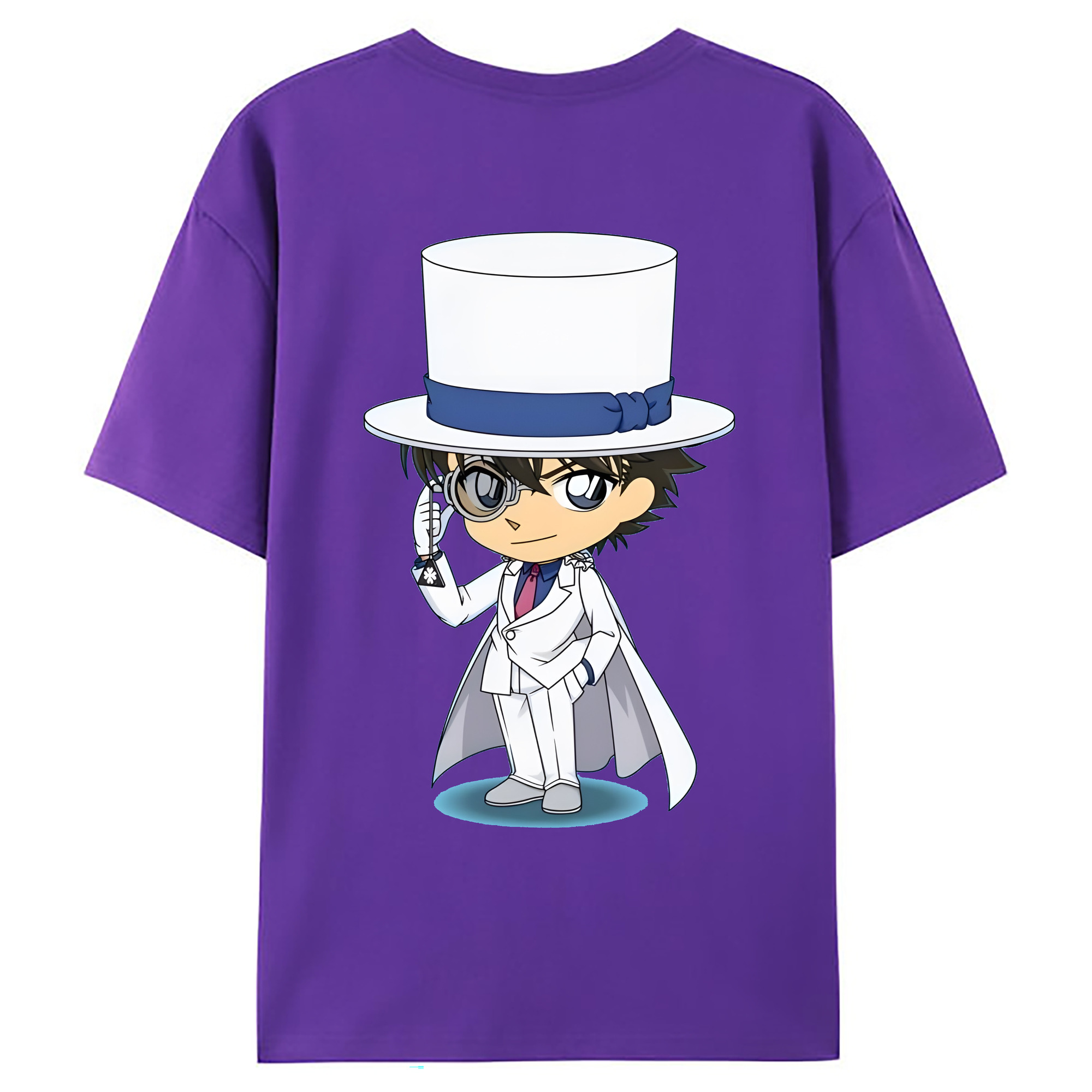 （画像用） 名探偵コナン くろば かいと Detective Conan Kuroba Kaito 綿100％ メンズ半袖Tシャツ（バックプリント） 通気性