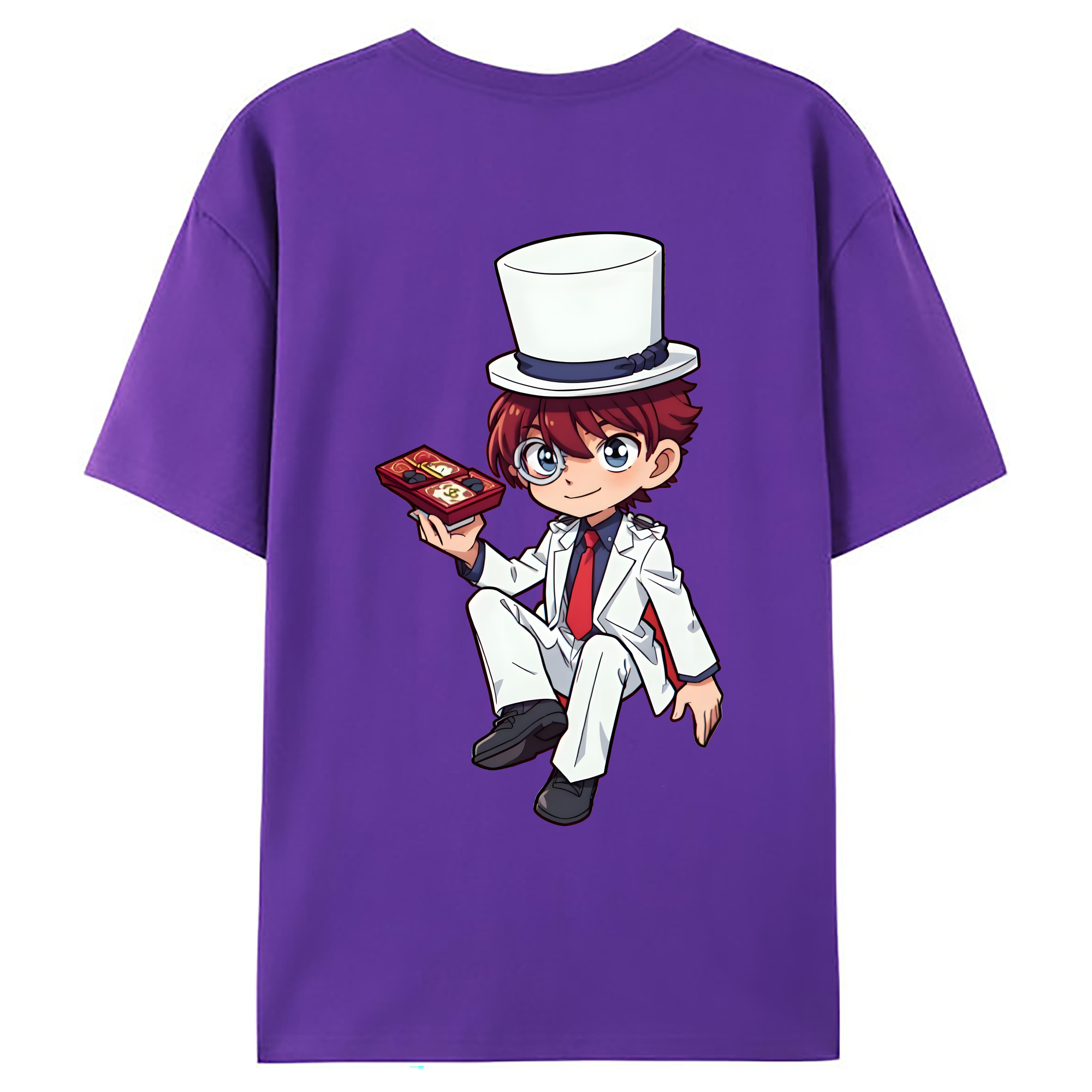 （画像用） 名探偵コナン くろば かいと Detective Conan Kuroba Kaito 綿100％ メンズ半袖Tシャツ（バックプリント） 通気性