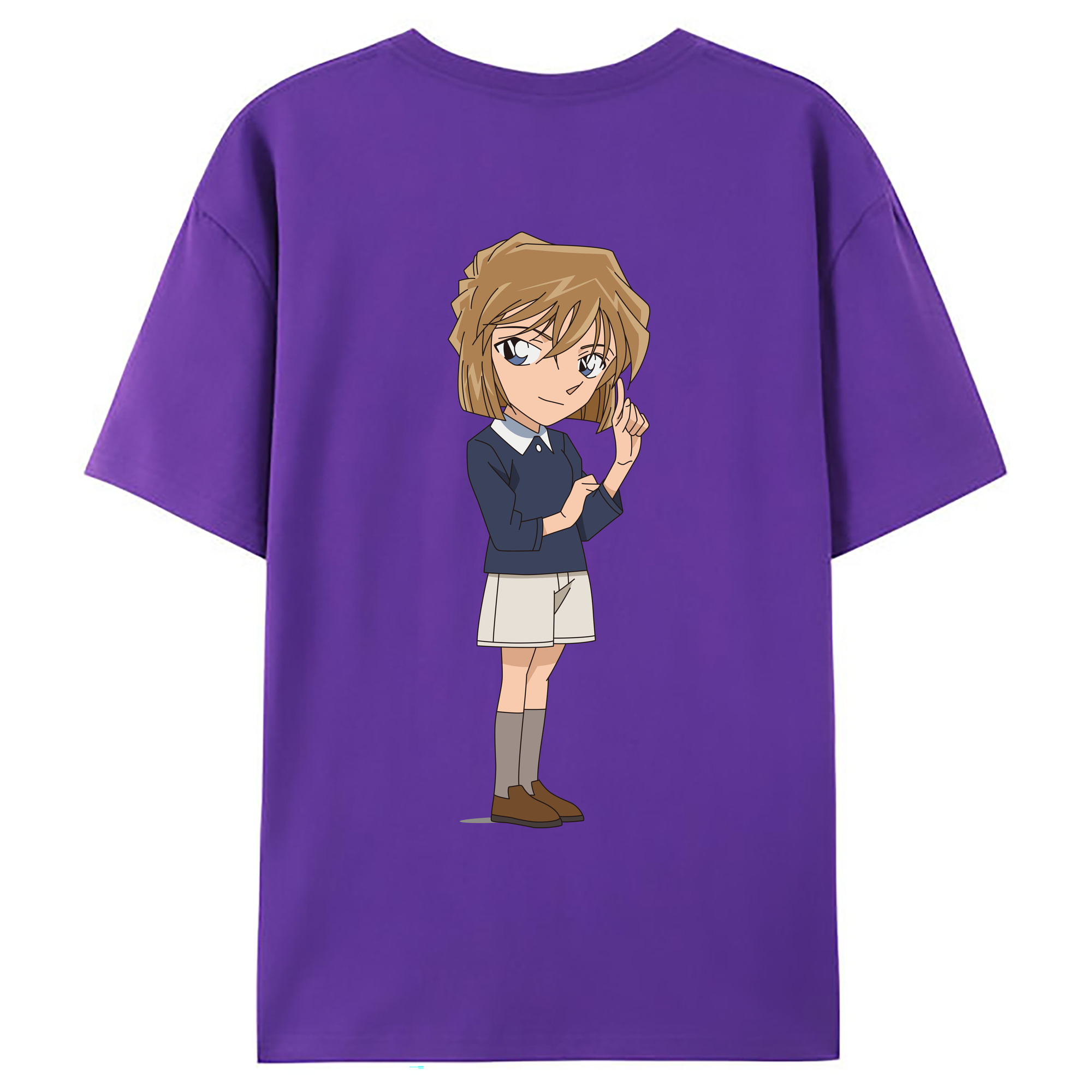 （画像用） 名探偵コナン 灰原 哀 はいばら あい Detective Conan Anita Hailey、Vi Graythorn Haibara Ai 綿100％ メンズ半袖Tシャツ（バックプリント） 通気性