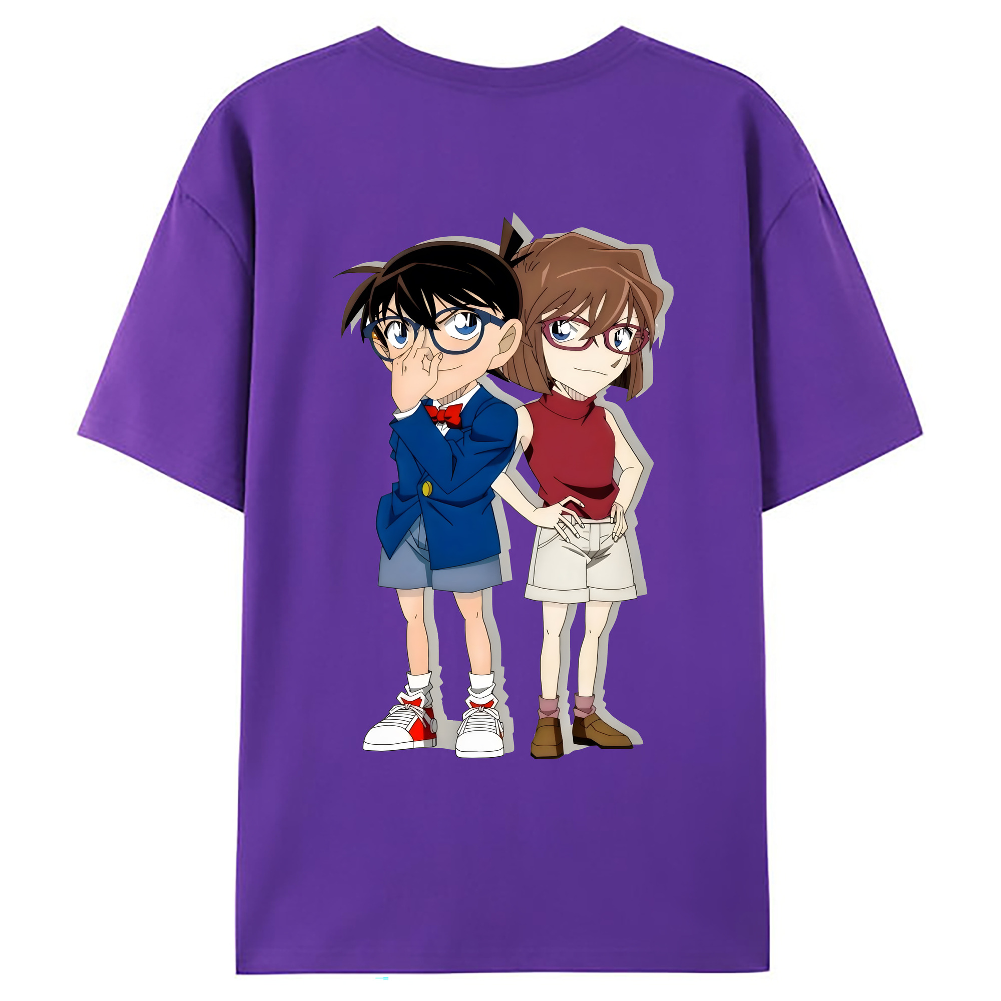 （画像用） 名探偵コナン 灰原 哀 はいばら あい Detective Conan Anita Hailey、Vi Graythorn Haibara Ai 綿100％ メンズ半袖Tシャツ（バックプリント） 通気性