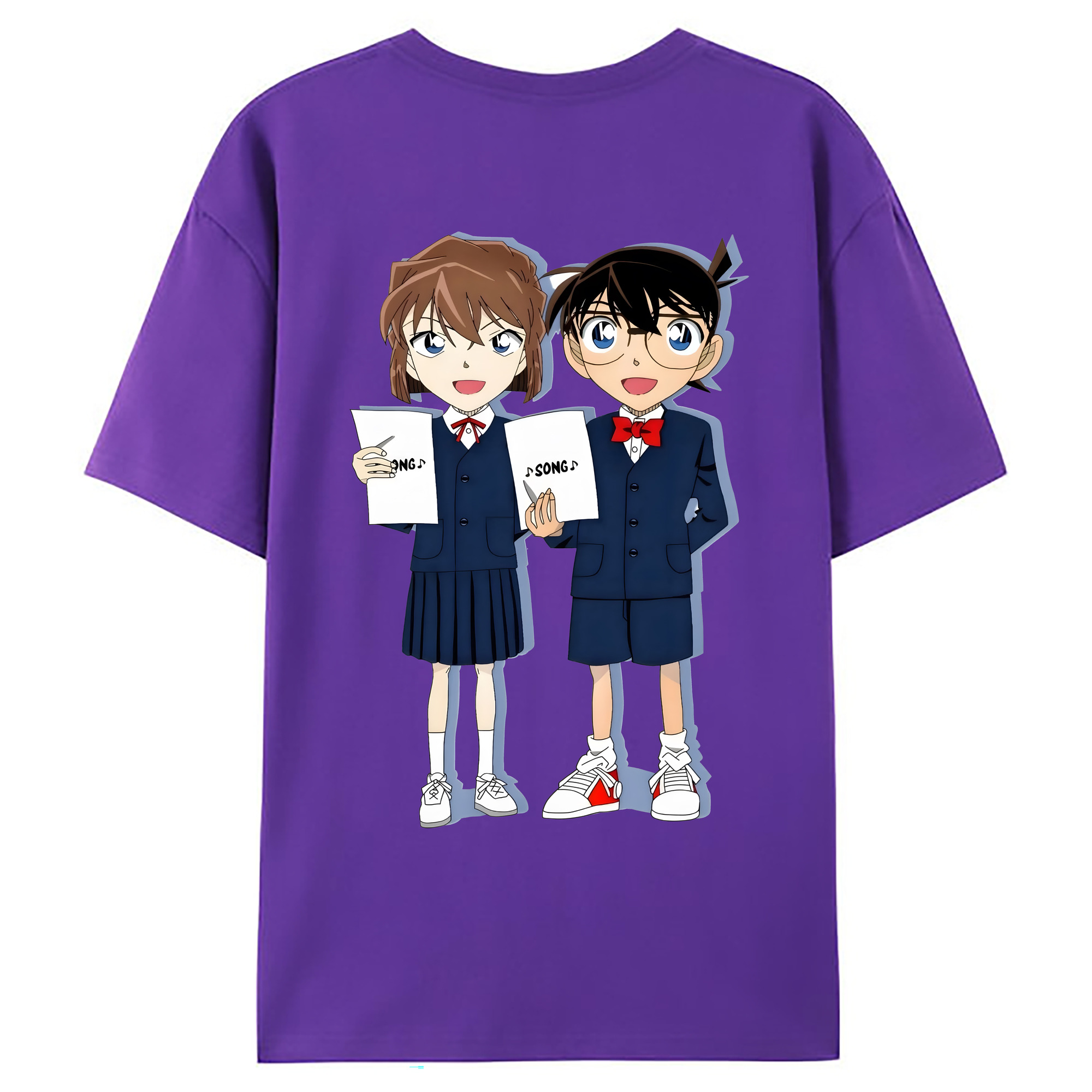 （画像用） 名探偵コナン 灰原 哀 はいばら あい Detective Conan Anita Hailey、Vi Graythorn Haibara Ai 綿100％ メンズ半袖Tシャツ（バックプリント） 通気性