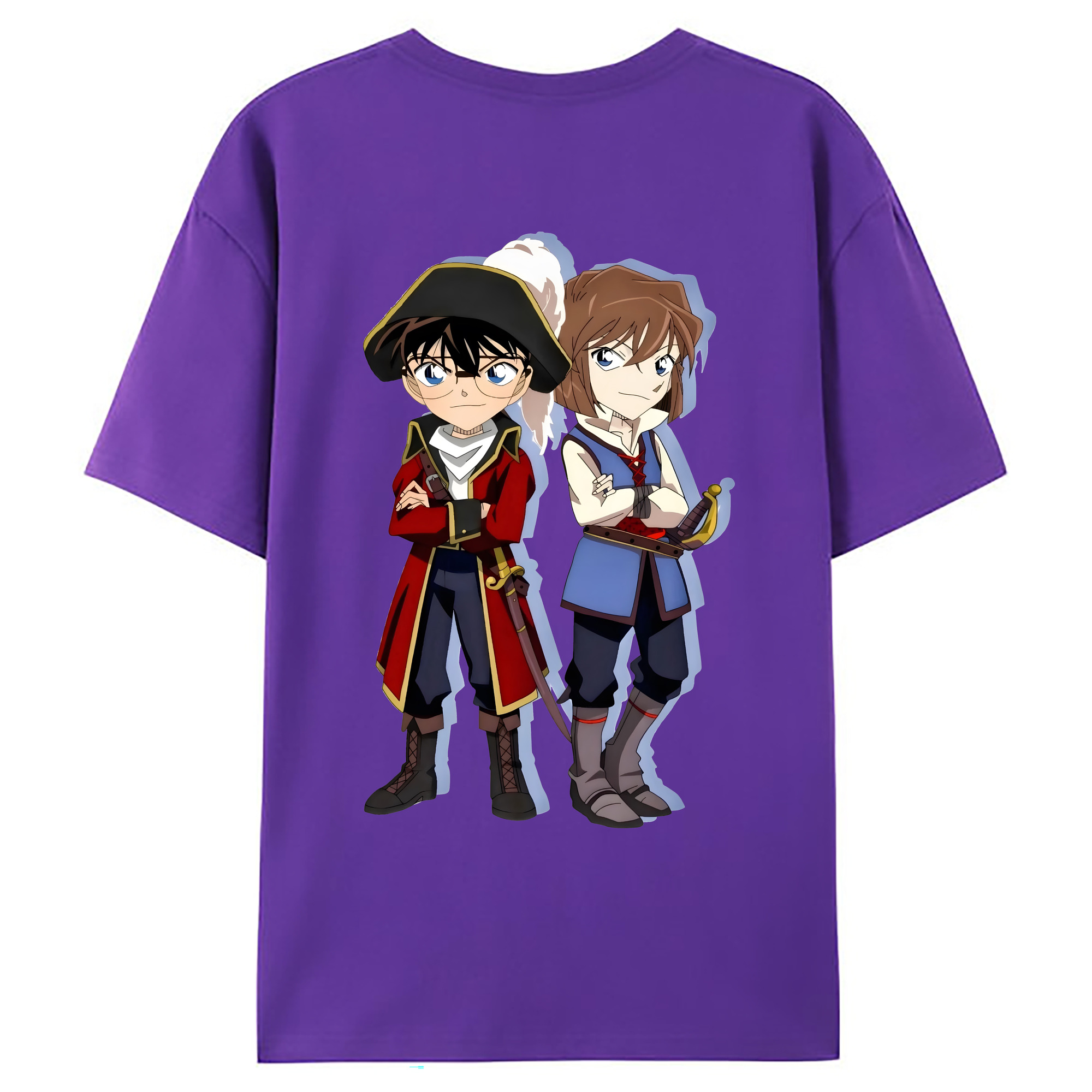 （画像用） 名探偵コナン 灰原 哀 はいばら あい Detective Conan Anita Hailey、Vi Graythorn Haibara Ai 綿100％ メンズ半袖Tシャツ（バックプリント） 通気性
