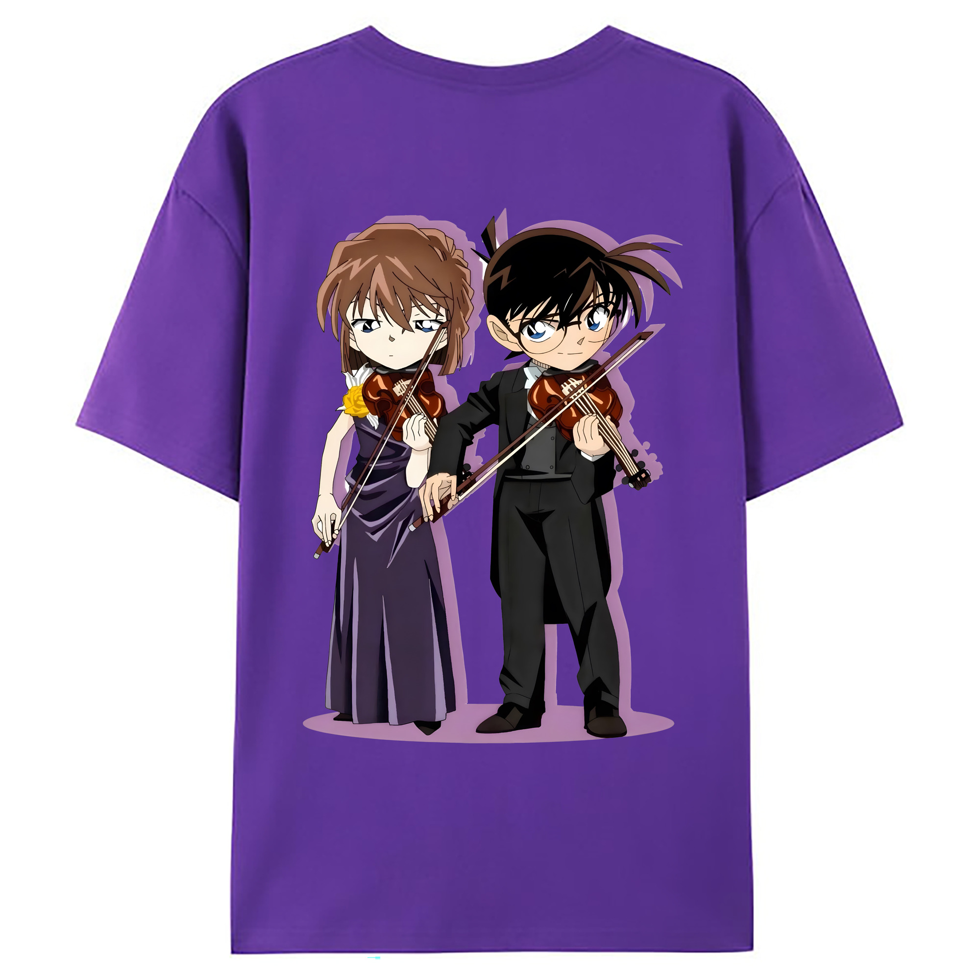 （画像用） 名探偵コナン 灰原 哀 はいばら あい Detective Conan Anita Hailey、Vi Graythorn Haibara Ai 綿100％ メンズ半袖Tシャツ（バックプリント） 通気性