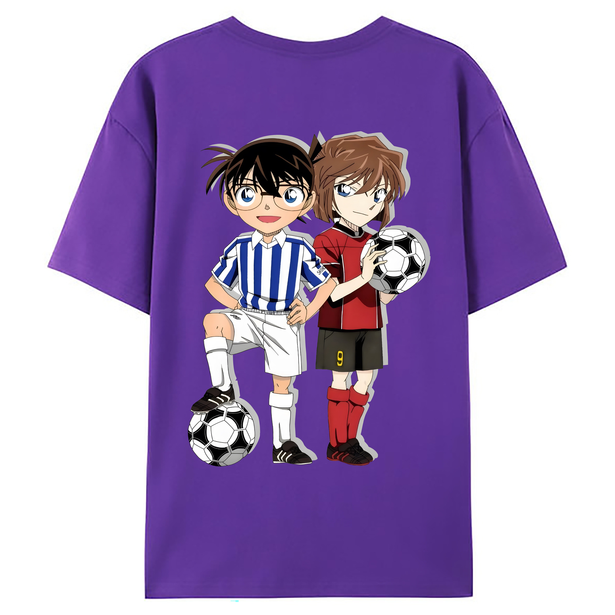 （画像用） 名探偵コナン 灰原 哀 はいばら あい Detective Conan Anita Hailey、Vi Graythorn Haibara Ai 綿100％ メンズ半袖Tシャツ（バックプリント） 通気性