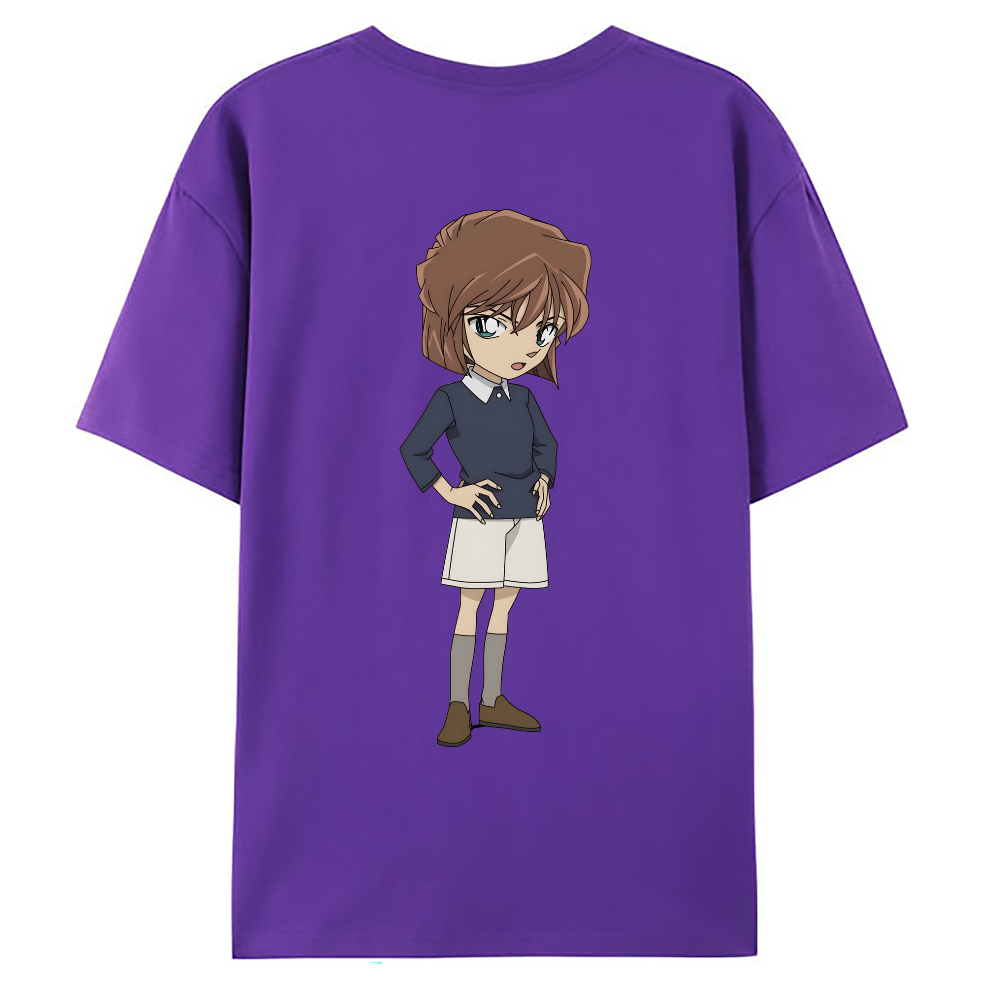 （画像用） 名探偵コナン 灰原 哀 はいばら あい Detective Conan Anita Hailey、Vi Graythorn Haibara Ai 綿100％ メンズ半袖Tシャツ（バックプリント） 通気性