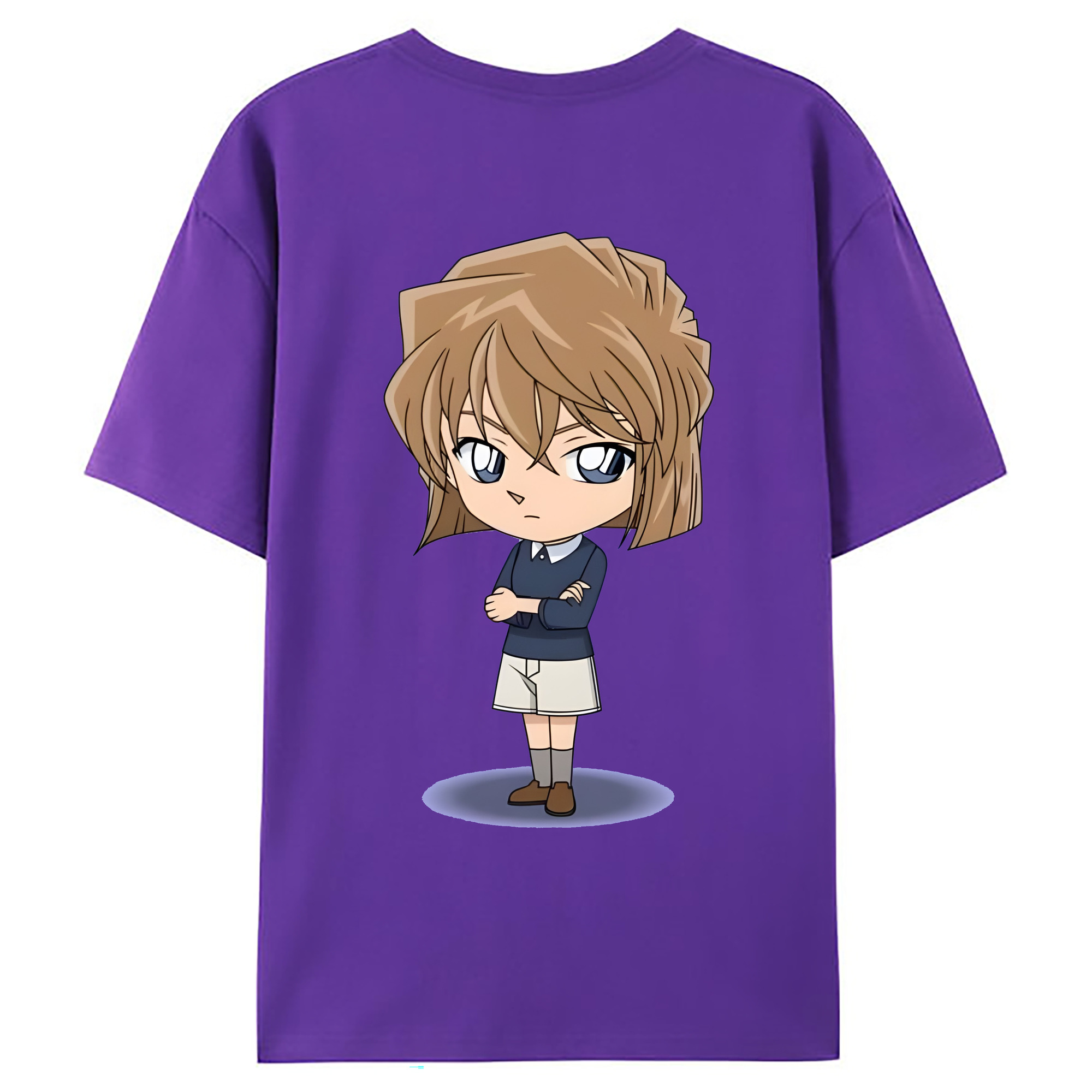 （画像用） 名探偵コナン 灰原 哀 はいばら あい Detective Conan Anita Hailey、Vi Graythorn Haibara Ai 綿100％ メンズ半袖Tシャツ（バックプリント） 通気性
