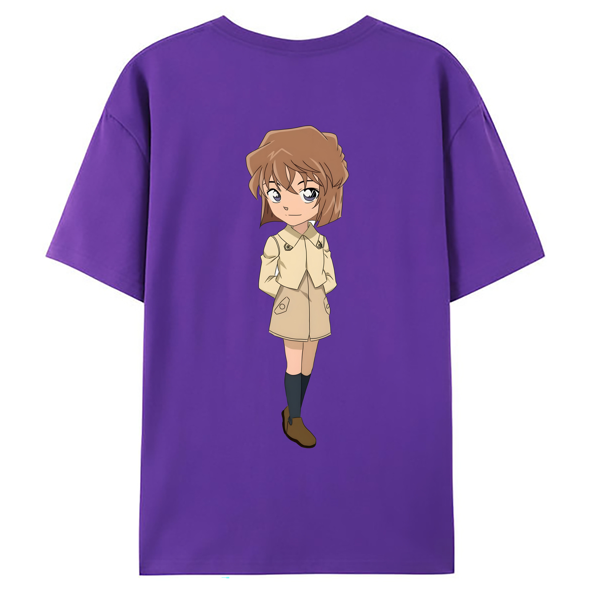 （画像用） 名探偵コナン 灰原 哀 はいばら あい Detective Conan Anita Hailey、Vi Graythorn Haibara Ai 綿100％ メンズ半袖Tシャツ（バックプリント） 通気性