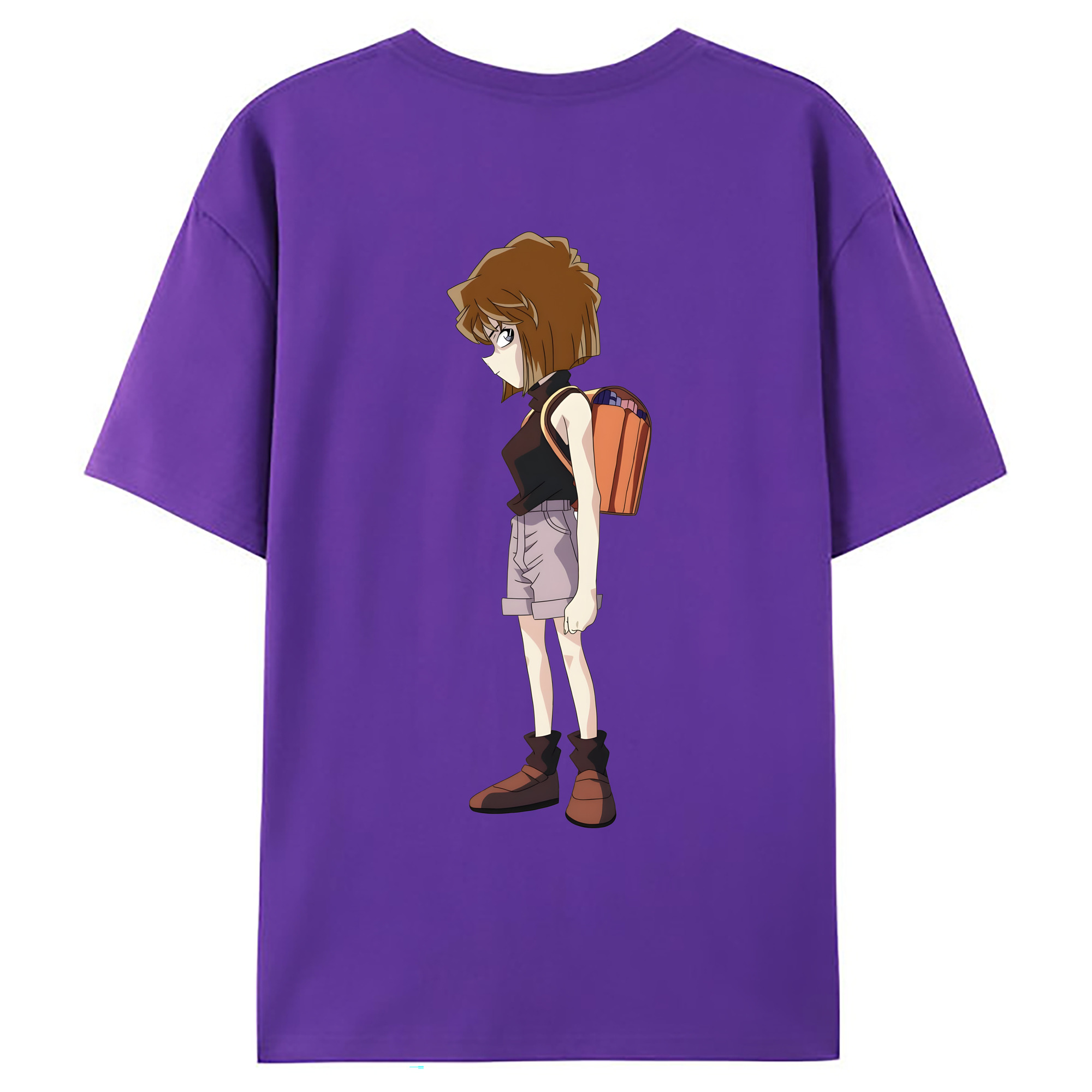 （画像用） 名探偵コナン 灰原 哀 はいばら あい Detective Conan Anita Hailey、Vi Graythorn Haibara Ai 綿100％ メンズ半袖Tシャツ（バックプリント） 通気性