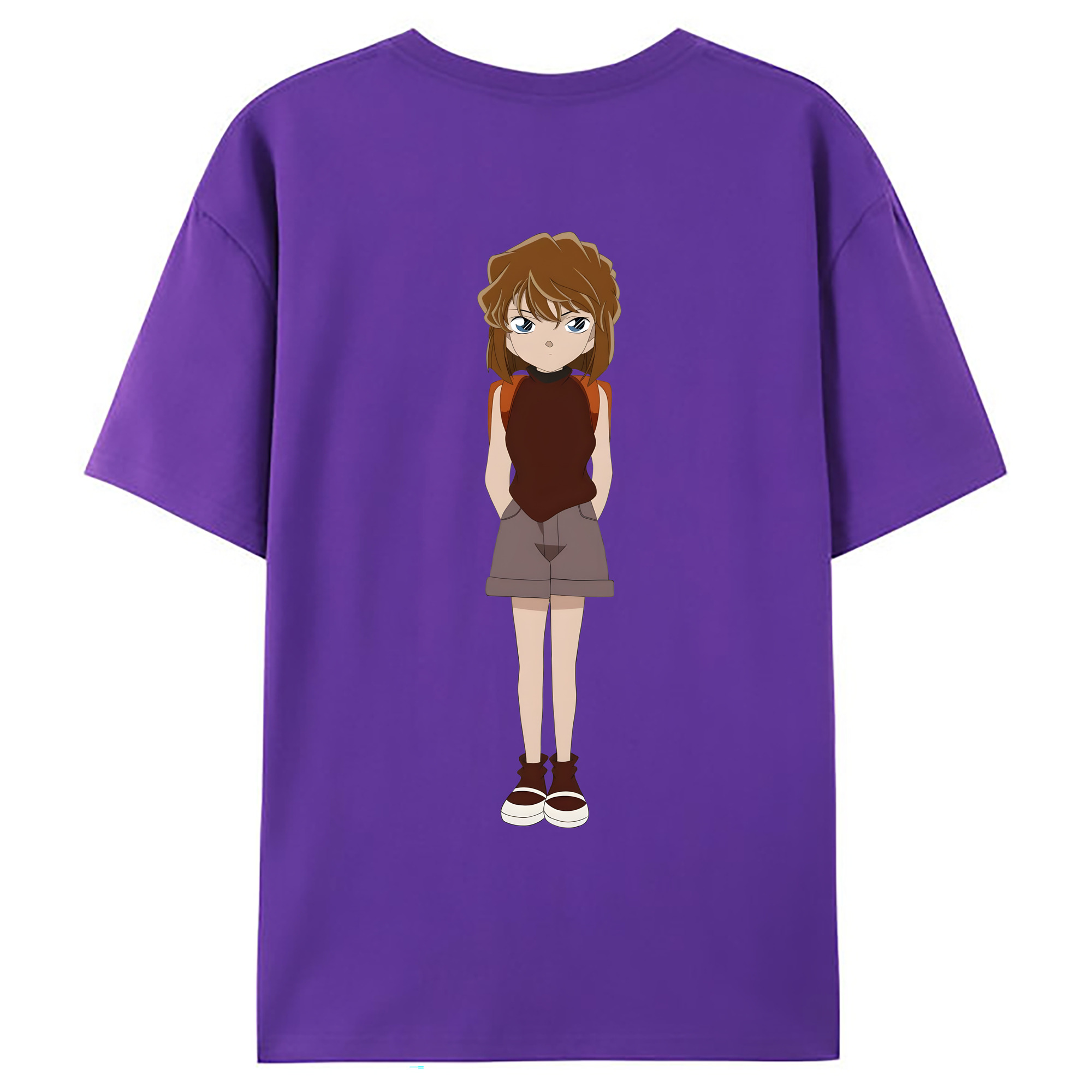 （画像用） 名探偵コナン 灰原 哀 はいばら あい Detective Conan Anita Hailey、Vi Graythorn Haibara Ai 綿100％ メンズ半袖Tシャツ（バックプリント） 通気性