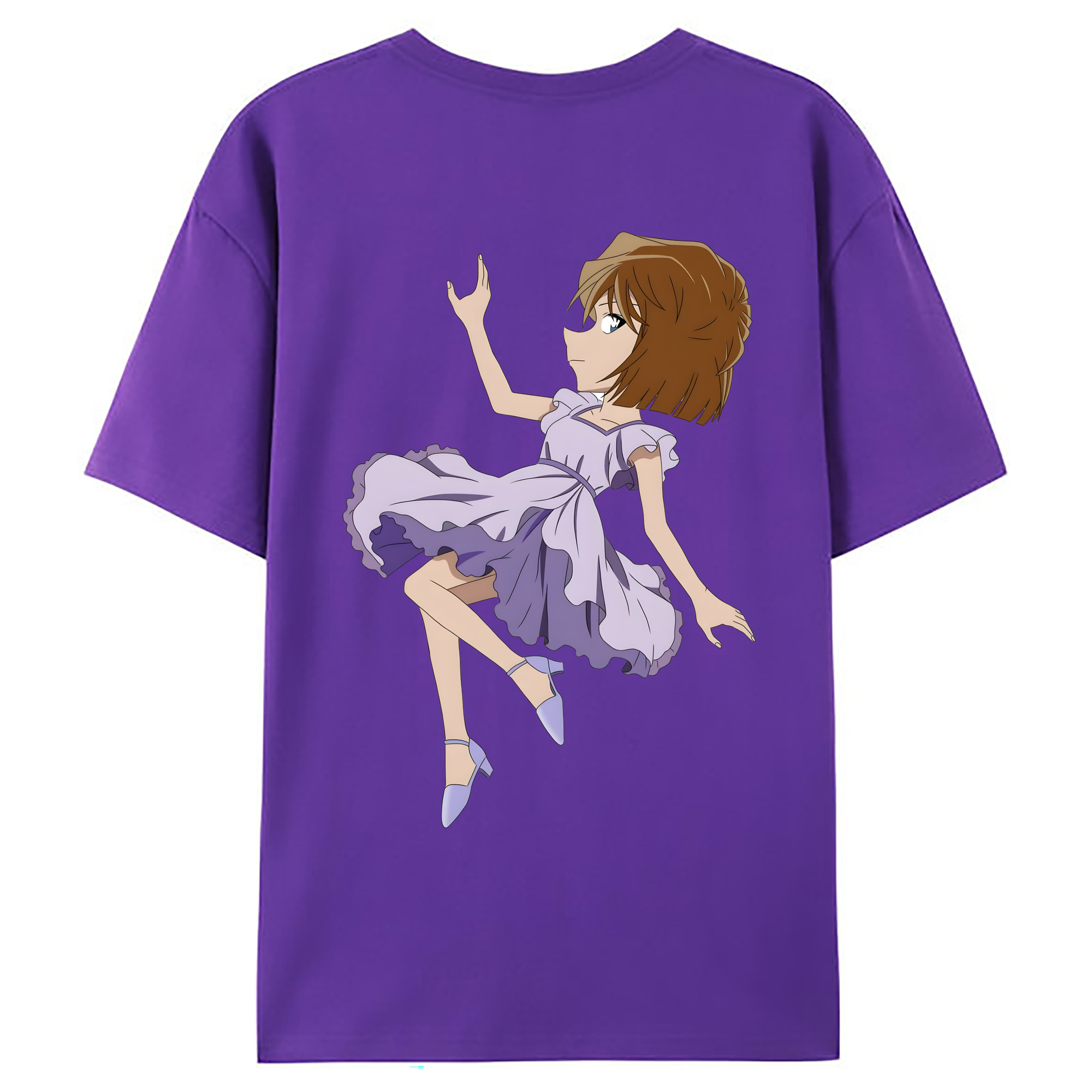 （画像用） 名探偵コナン 灰原 哀 はいばら あい Detective Conan Anita Hailey、Vi Graythorn Haibara Ai 綿100％ メンズ半袖Tシャツ（バックプリント） 通気性