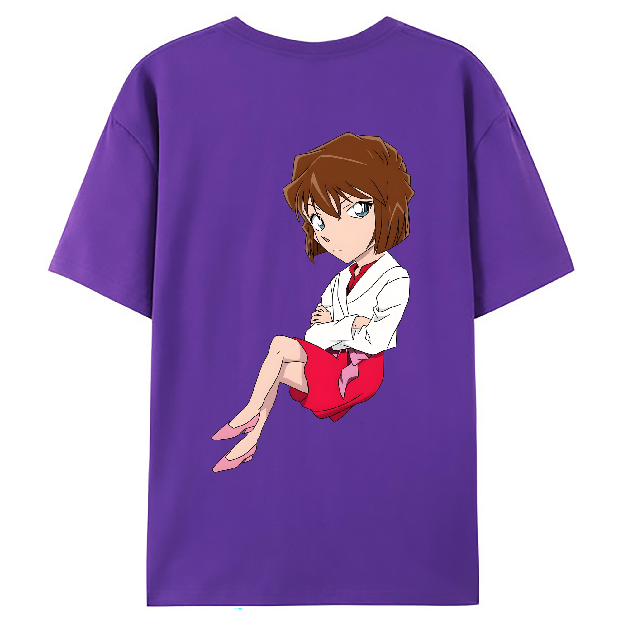 （画像用） 名探偵コナン 灰原 哀 はいばら あい Detective Conan Anita Hailey、Vi Graythorn Haibara Ai 綿100％ メンズ半袖Tシャツ（バックプリント） 通気性