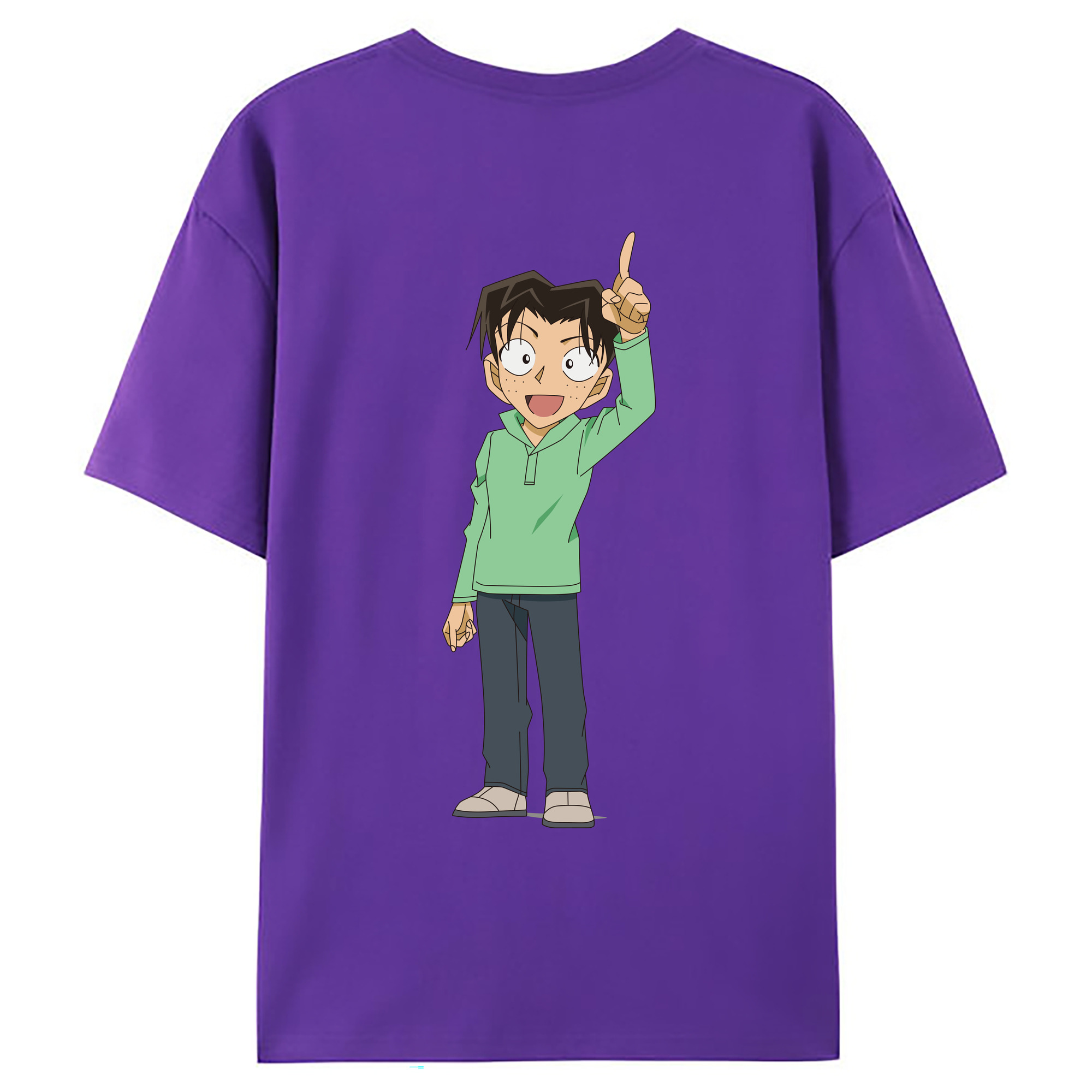 （画像用） 名探偵コナン 円谷 光彦 つぶらや みつひこ Detective Conan Mitch Tennyson 綿100％ メンズ半袖Tシャツ（バックプリント） 通気性