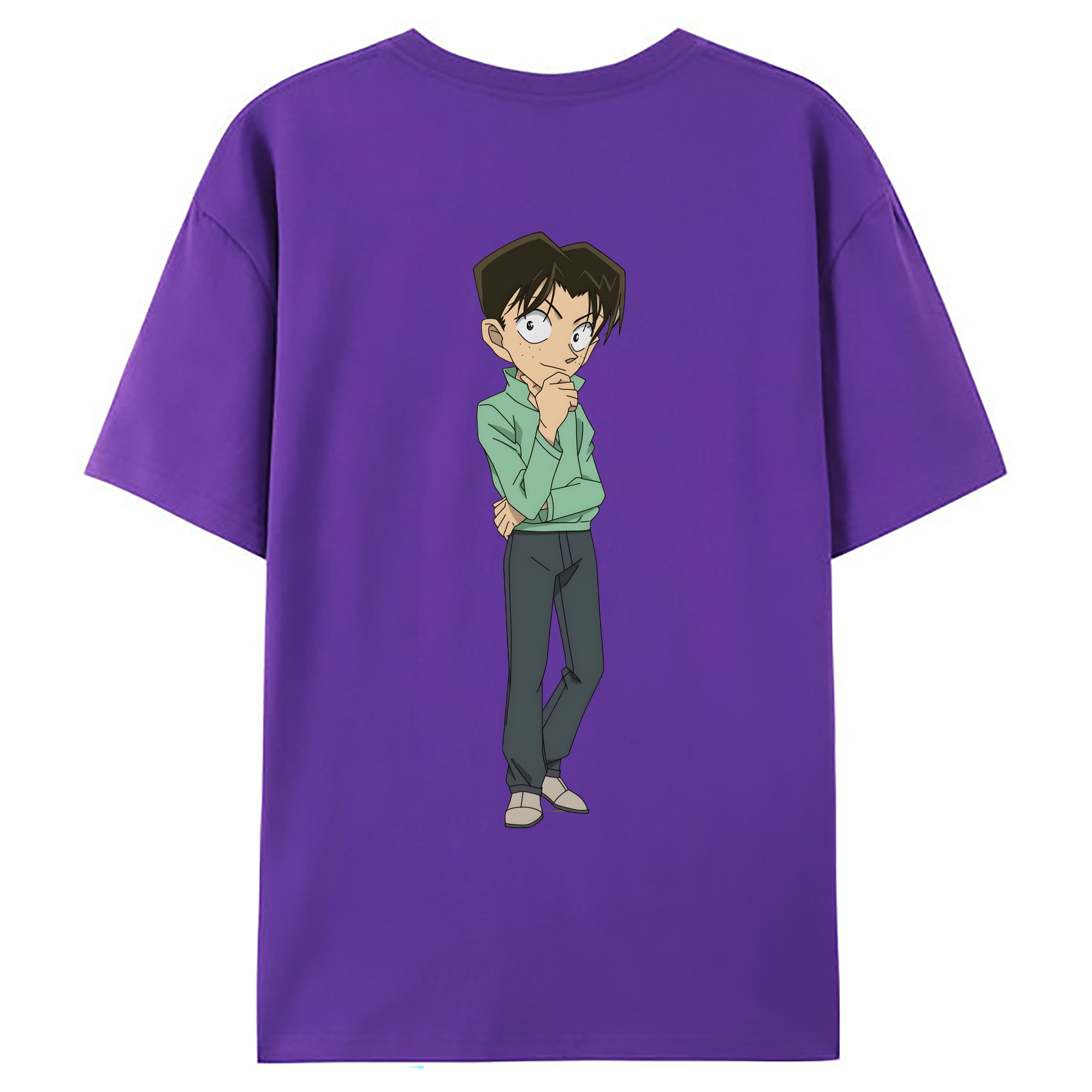 （画像用） 名探偵コナン 円谷 光彦 つぶらや みつひこ Detective Conan Mitch Tennyson 綿100％ メンズ半袖Tシャツ（バックプリント） 通気性