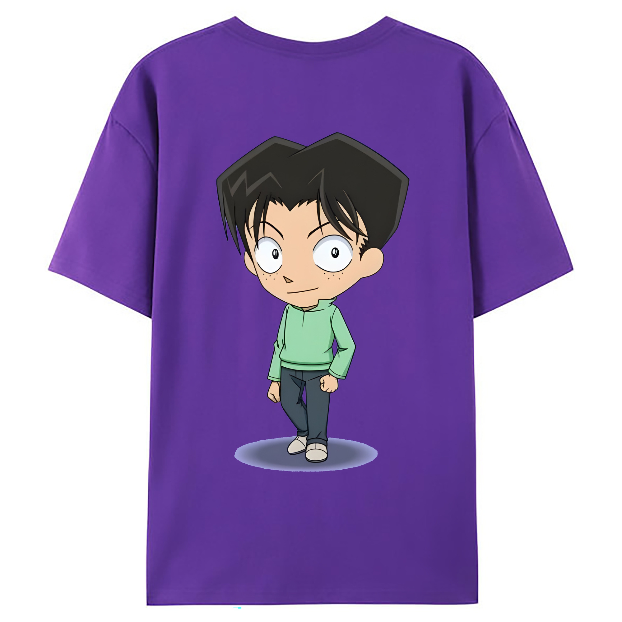 （画像用） 名探偵コナン 円谷 光彦 つぶらや みつひこ Detective Conan Mitch Tennyson 綿100％ メンズ半袖Tシャツ（バックプリント） 通気性