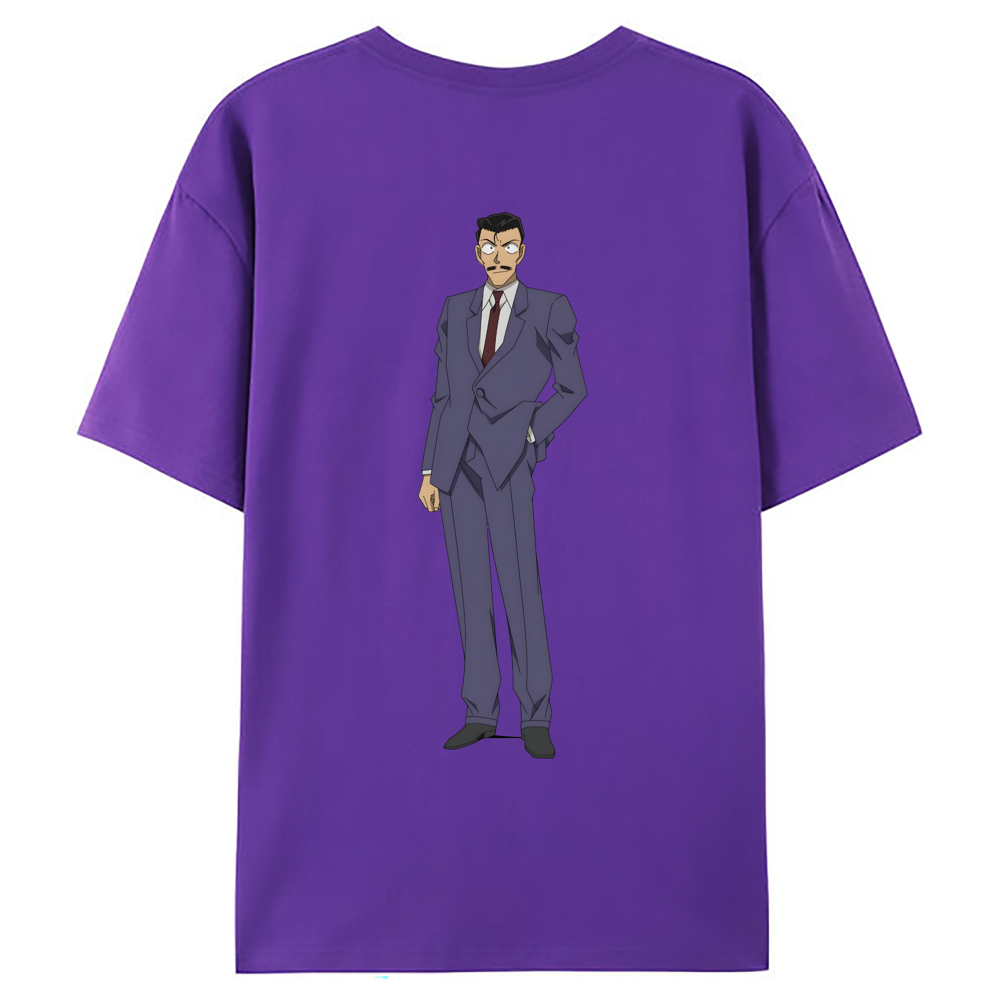 （画像用） 名探偵コナン 毛利 小五郎 もうり こごろう Detective Conan 綿100％ メンズ半袖Tシャツ（バックプリント） 通気性