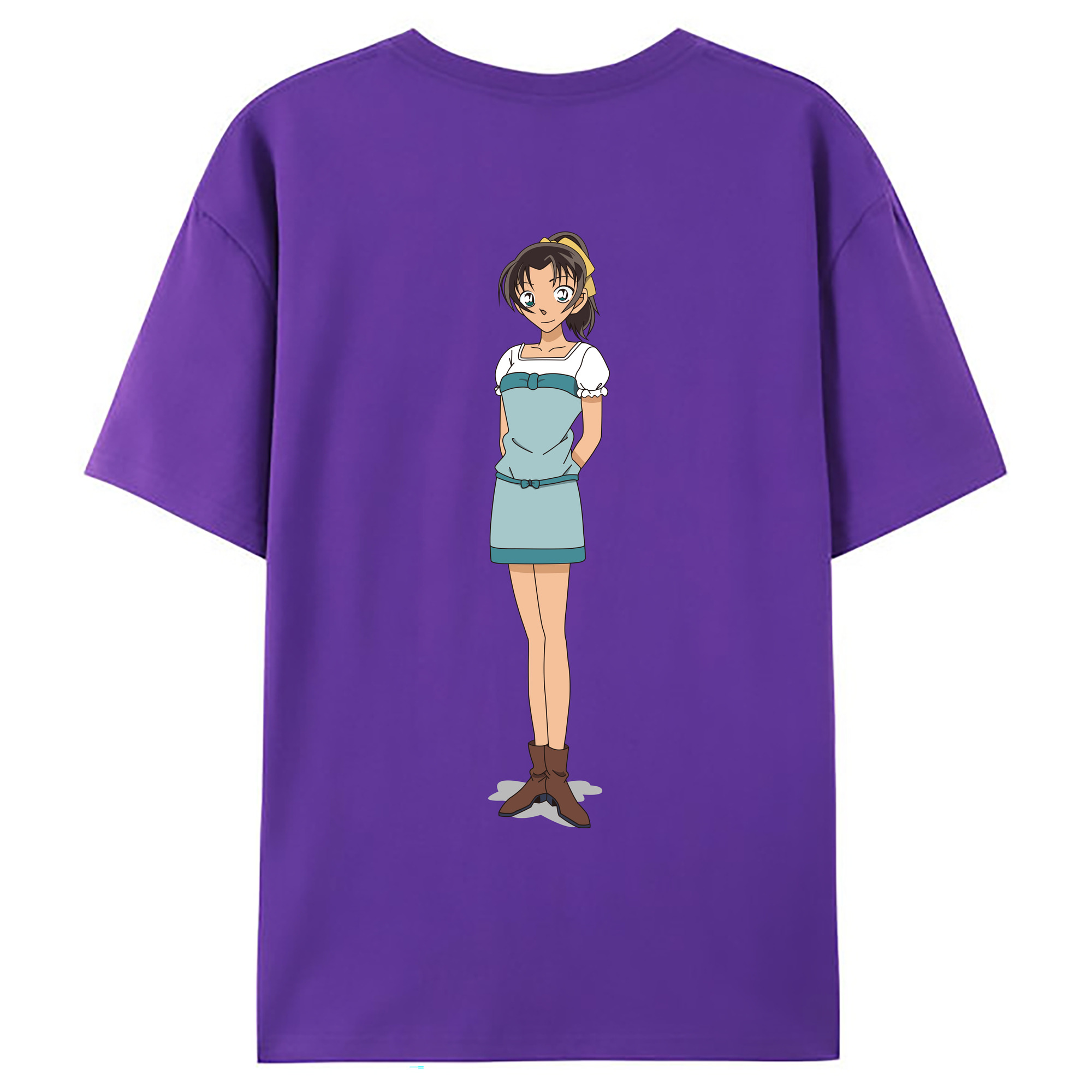（画像用） 名探偵コナン Detective Conan 綿100％ メンズ半袖Tシャツ（バックプリント） 通気性