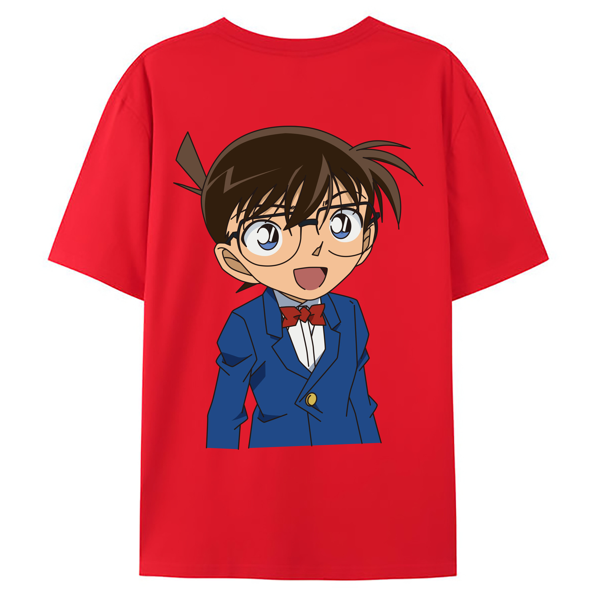 （画像用） 名探偵コナン 江戸川 コナン Detective Conan Conan Edogawa 綿100％ メンズ半袖Tシャツ（バックプリント） 通気性