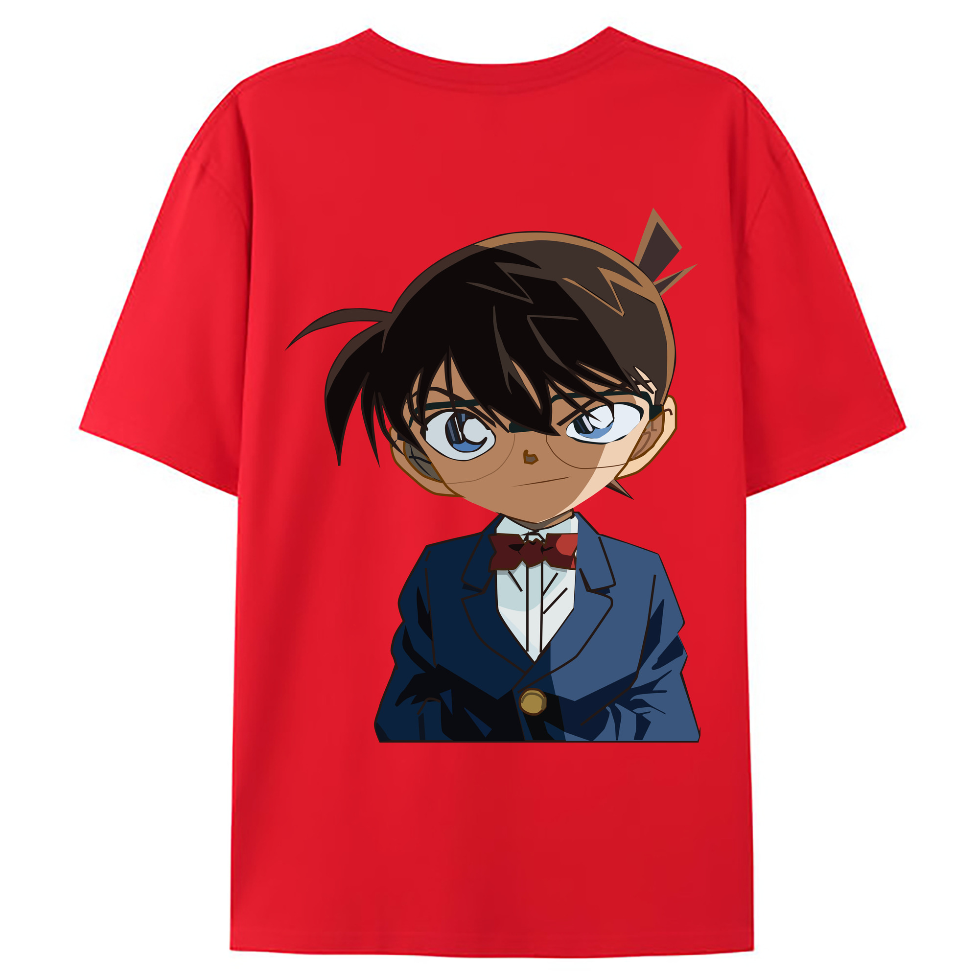 （画像用） 名探偵コナン 江戸川 コナン Detective Conan Conan Edogawa 綿100％ メンズ半袖Tシャツ（バックプリント） 通気性