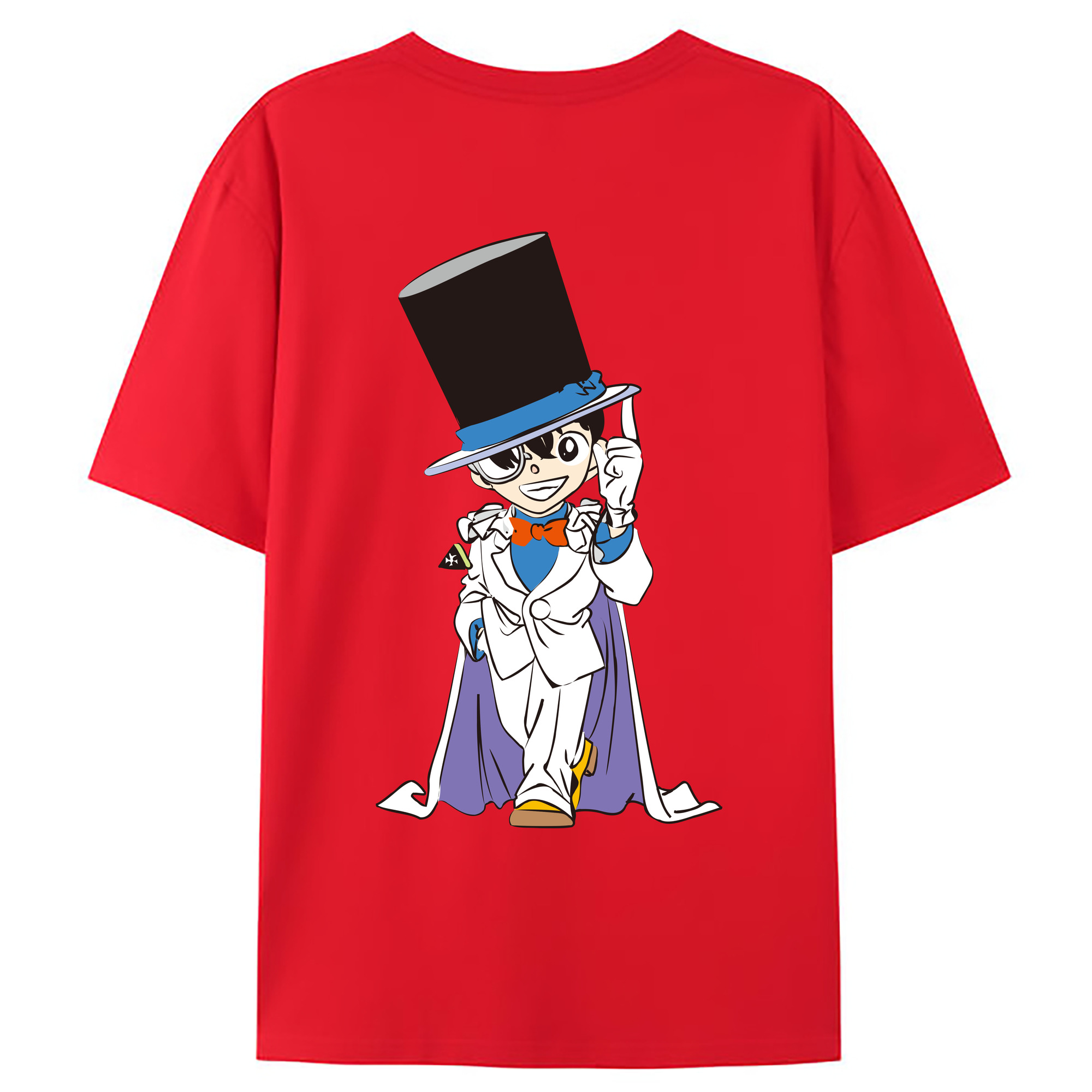 （画像用） 名探偵コナン 江戸川 コナン Detective Conan Conan Edogawa 綿100％ メンズ半袖Tシャツ（バックプリント） 通気性