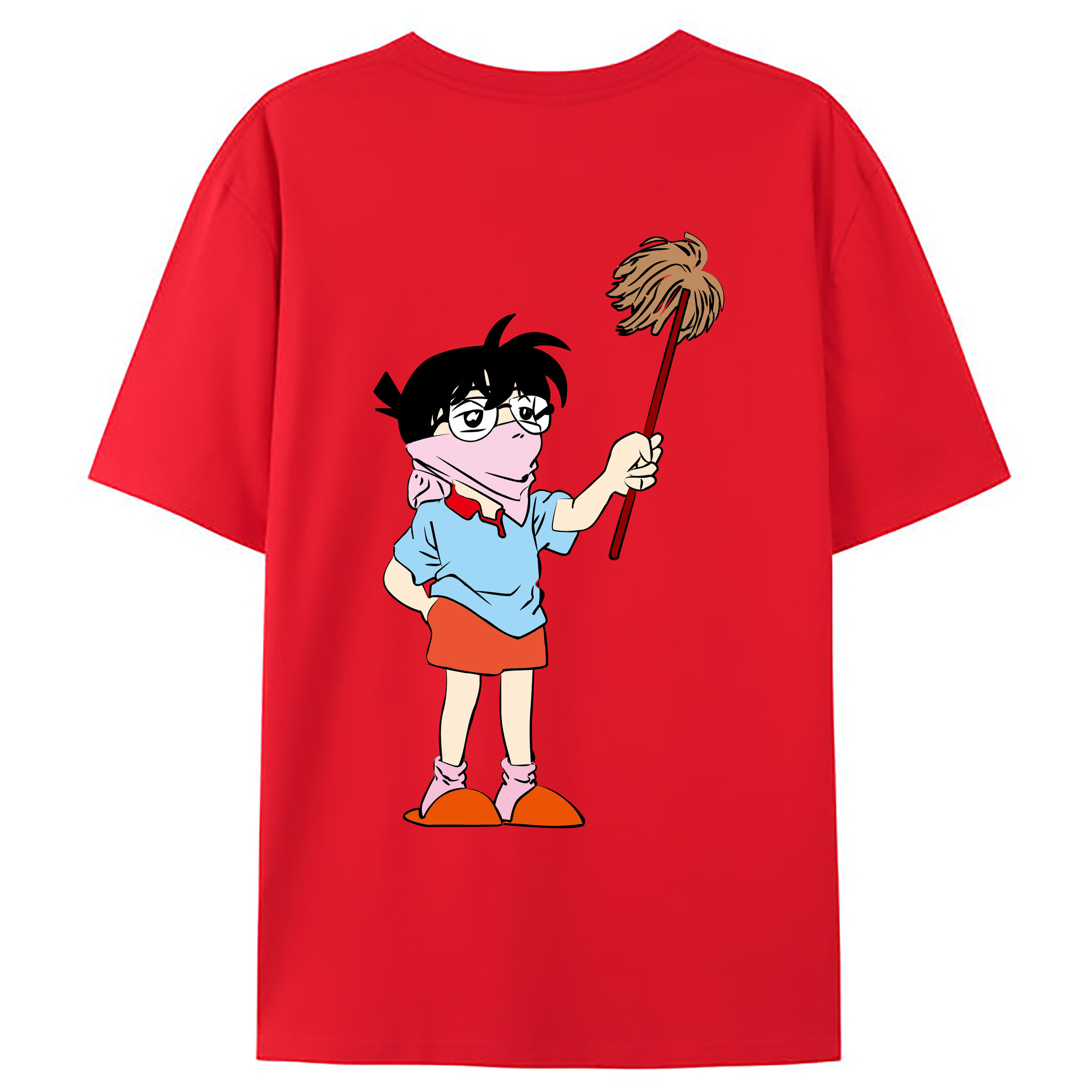 （画像用） 名探偵コナン 江戸川 コナン Detective Conan Conan Edogawa 綿100％ メンズ半袖Tシャツ（バックプリント） 通気性
