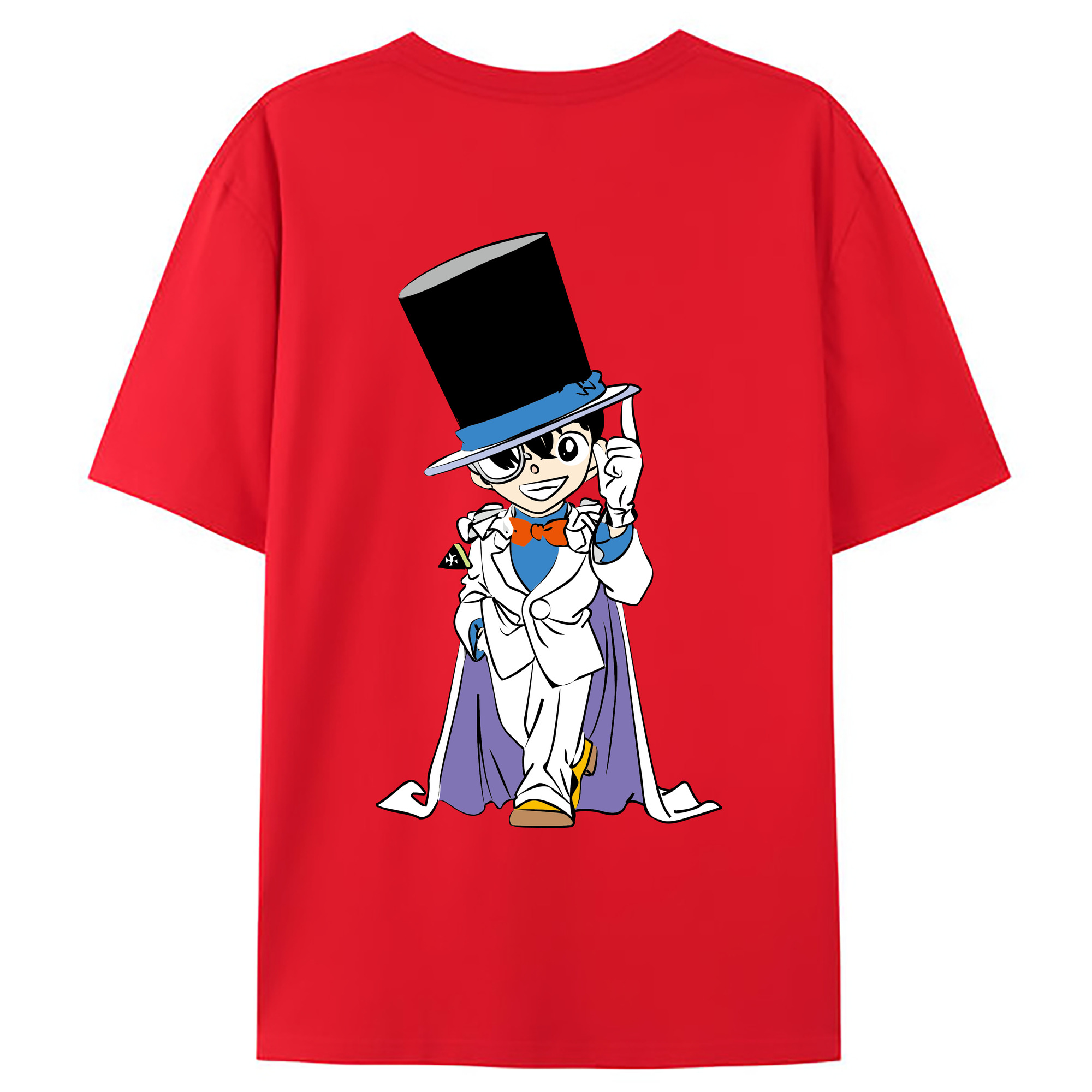 （画像用） 名探偵コナン 江戸川 コナン Detective Conan Conan Edogawa 綿100％ メンズ半袖Tシャツ（バックプリント） 通気性