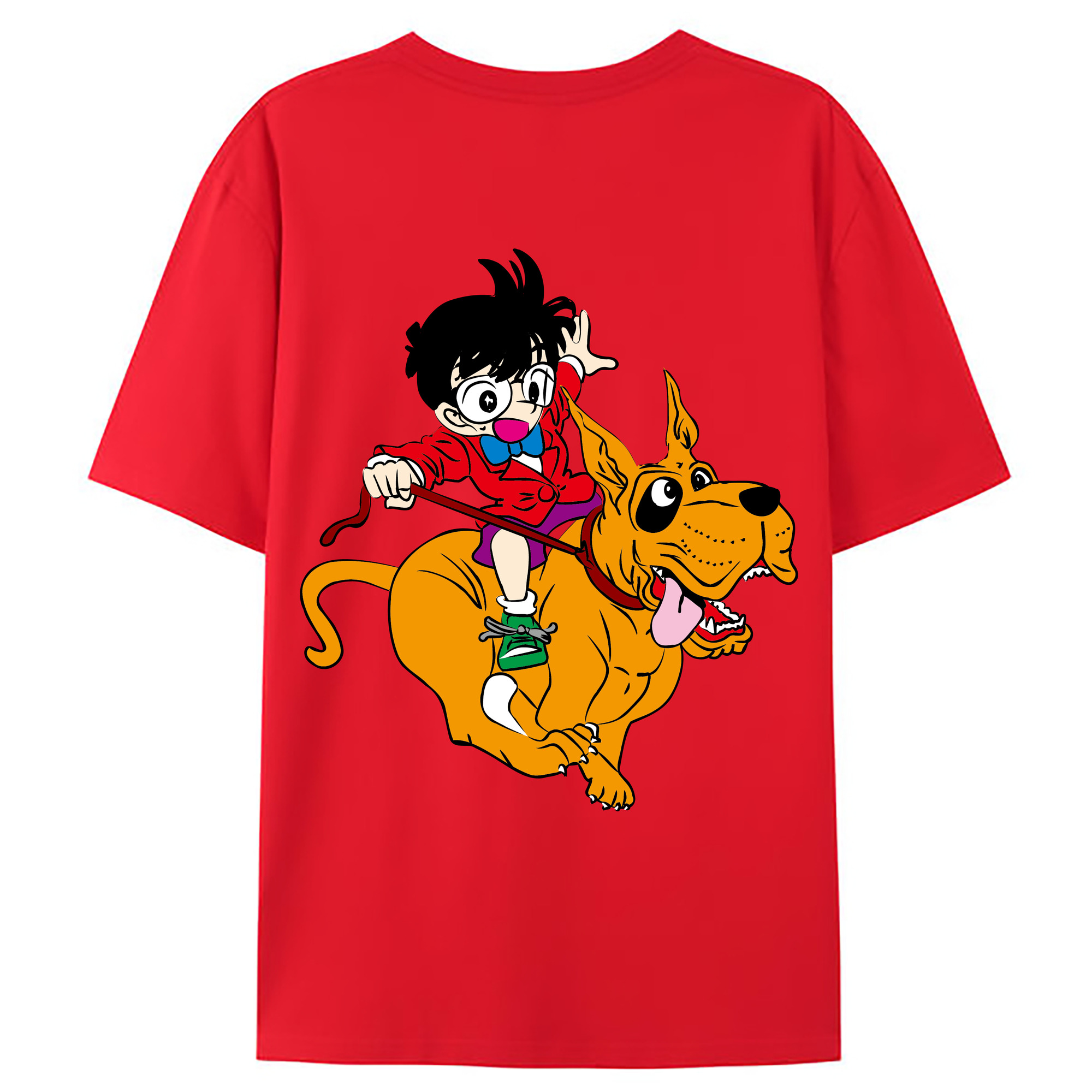 （画像用） 名探偵コナン 江戸川 コナン Detective Conan Conan Edogawa 綿100％ メンズ半袖Tシャツ（バックプリント） 通気性