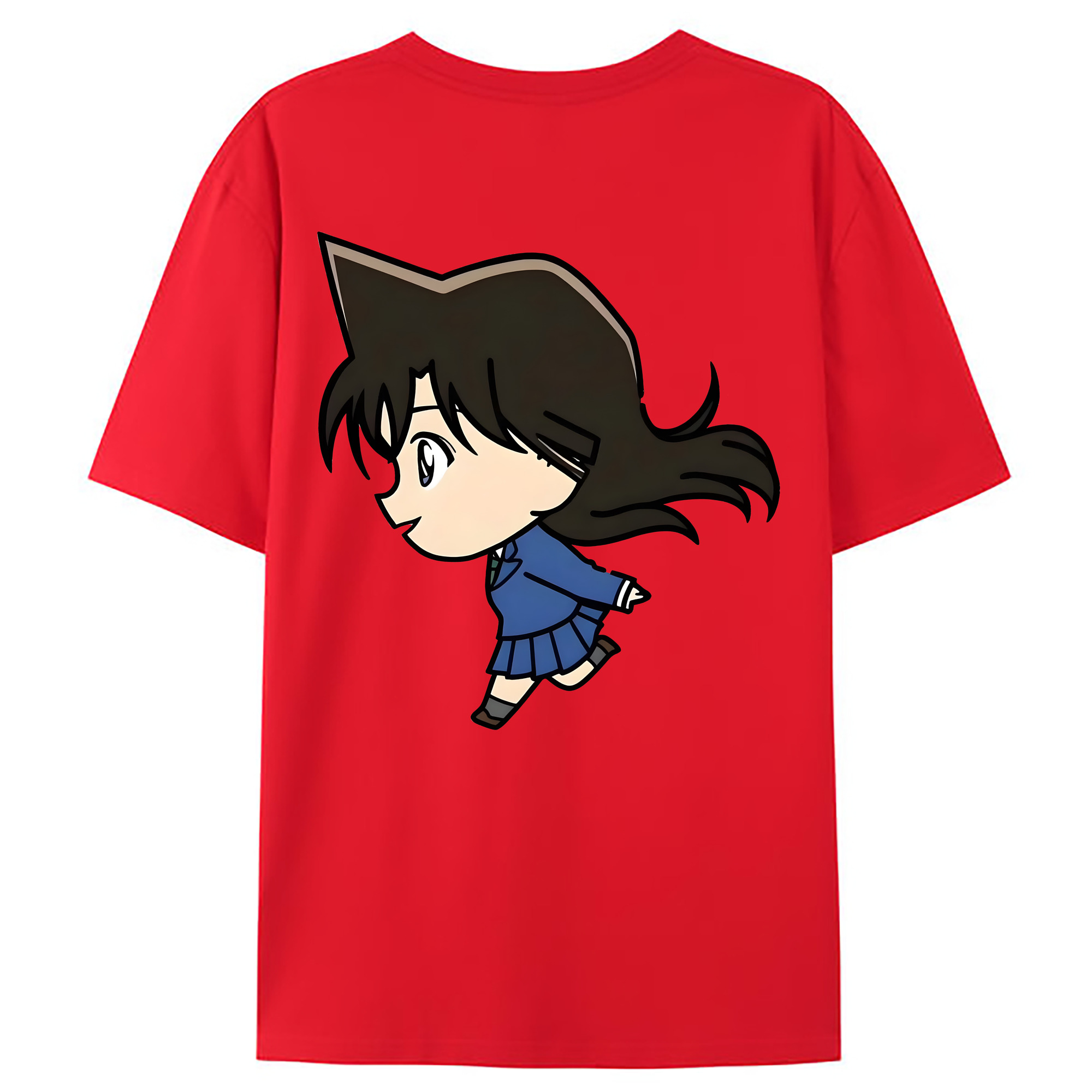 （画像用） 名探偵コナン 毛利 蘭 もうり らん、モーリ ラン Detective Conan Rachel Moore 綿100％ メンズ半袖Tシャツ（バックプリント） 通気性