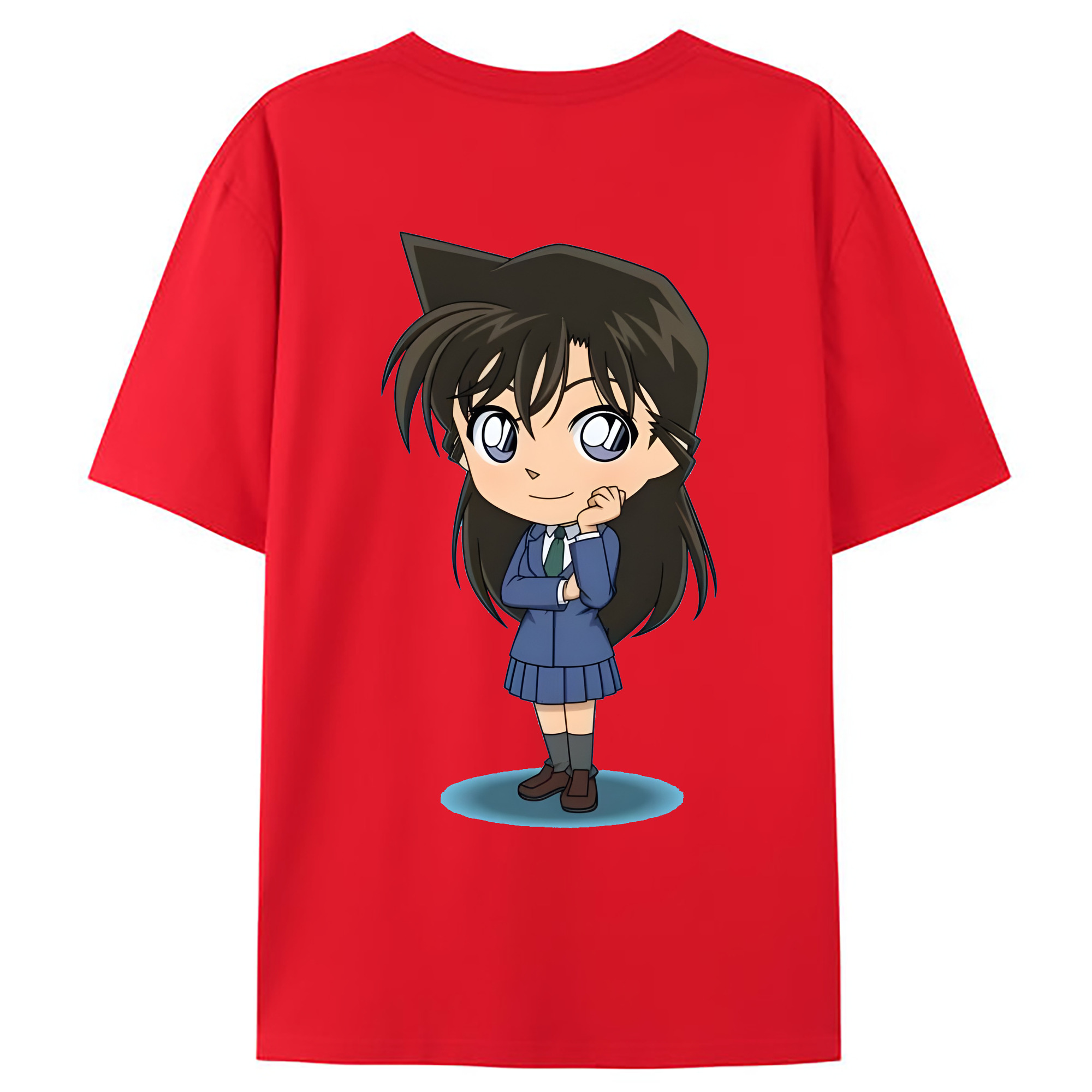 （画像用） 名探偵コナン 毛利 蘭 もうり らん、モーリ ラン Detective Conan Rachel Moore 綿100％ メンズ半袖Tシャツ（バックプリント） 通気性