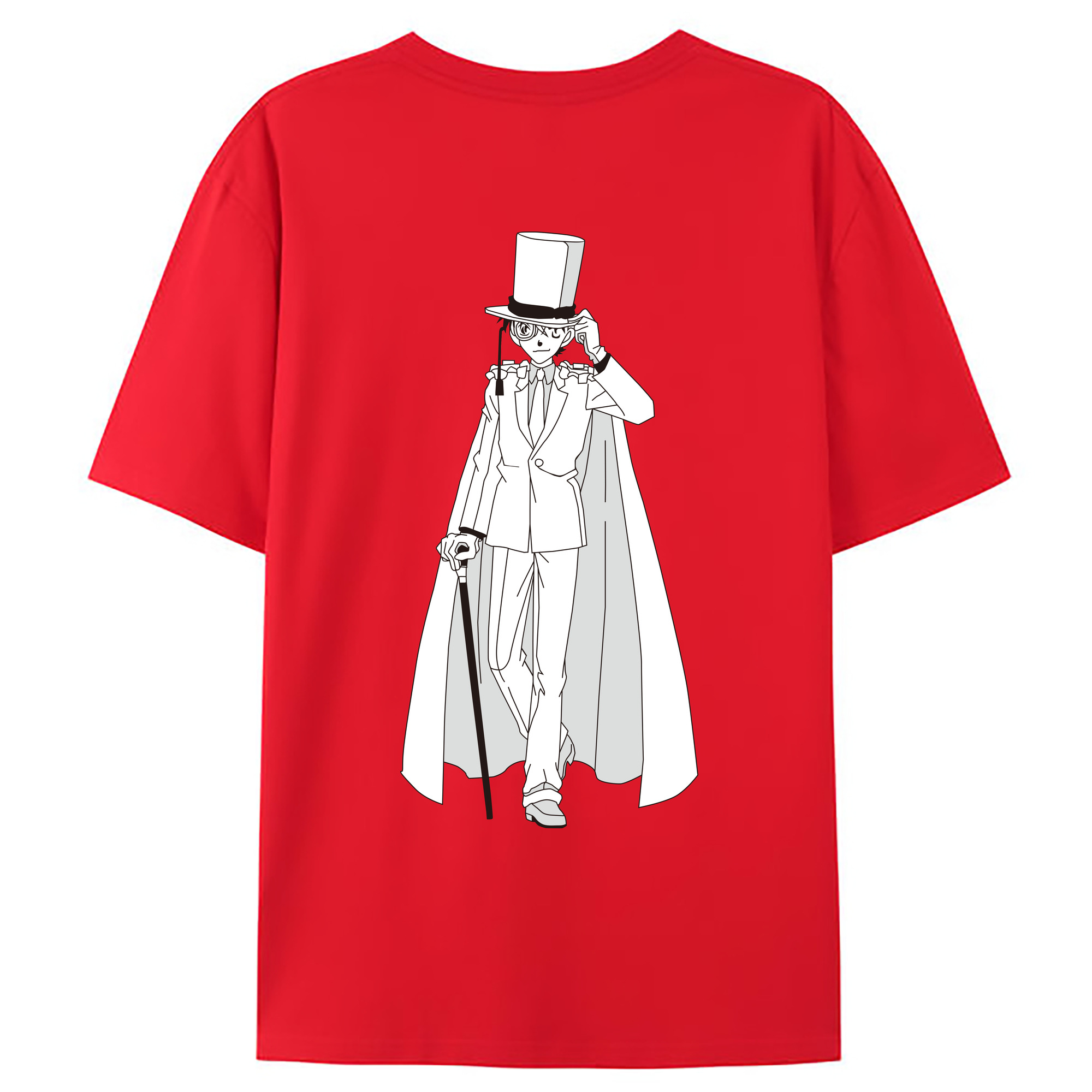 （画像用） 名探偵コナン くろば かいと Detective Conan Kuroba Kaito 綿100％ メンズ半袖Tシャツ（バックプリント） 通気性