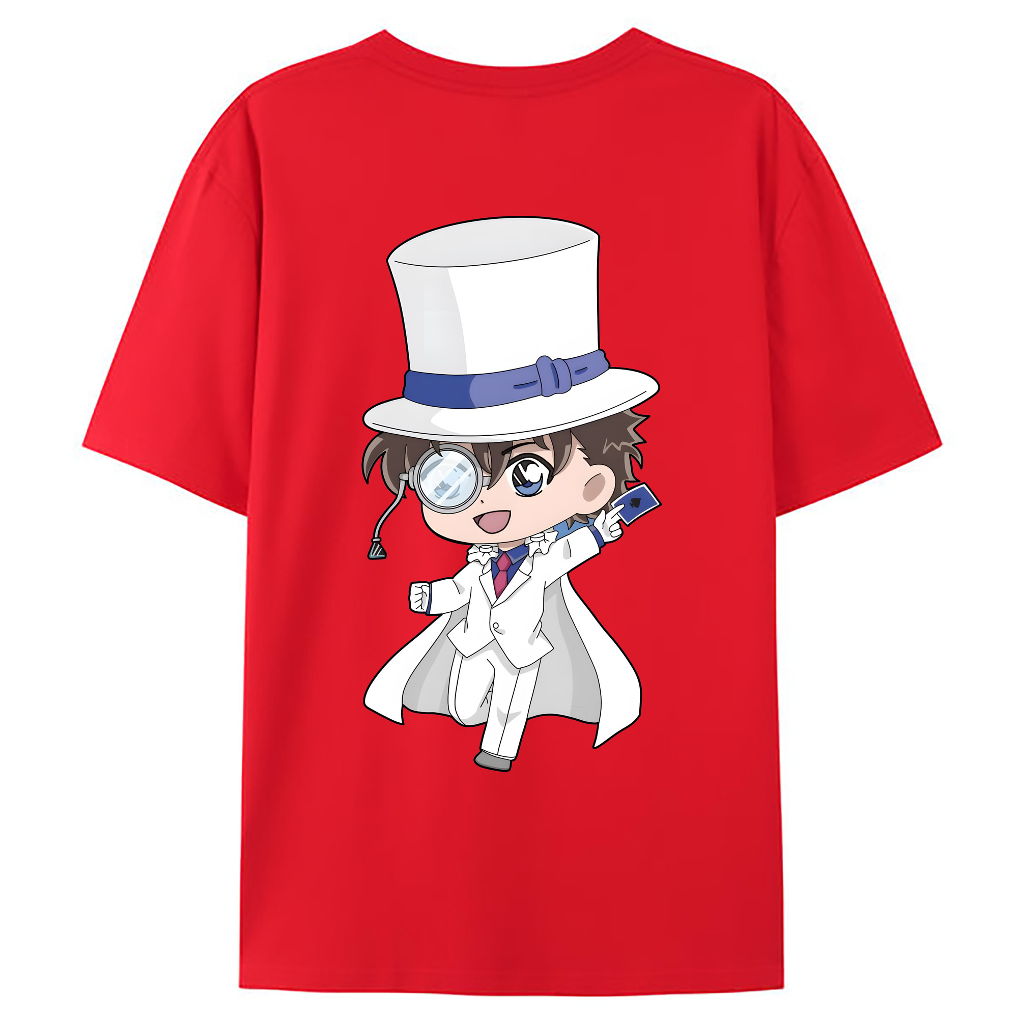 （画像用） 名探偵コナン くろば かいと Detective Conan Kuroba Kaito 綿100％ メンズ半袖Tシャツ（バックプリント） 通気性