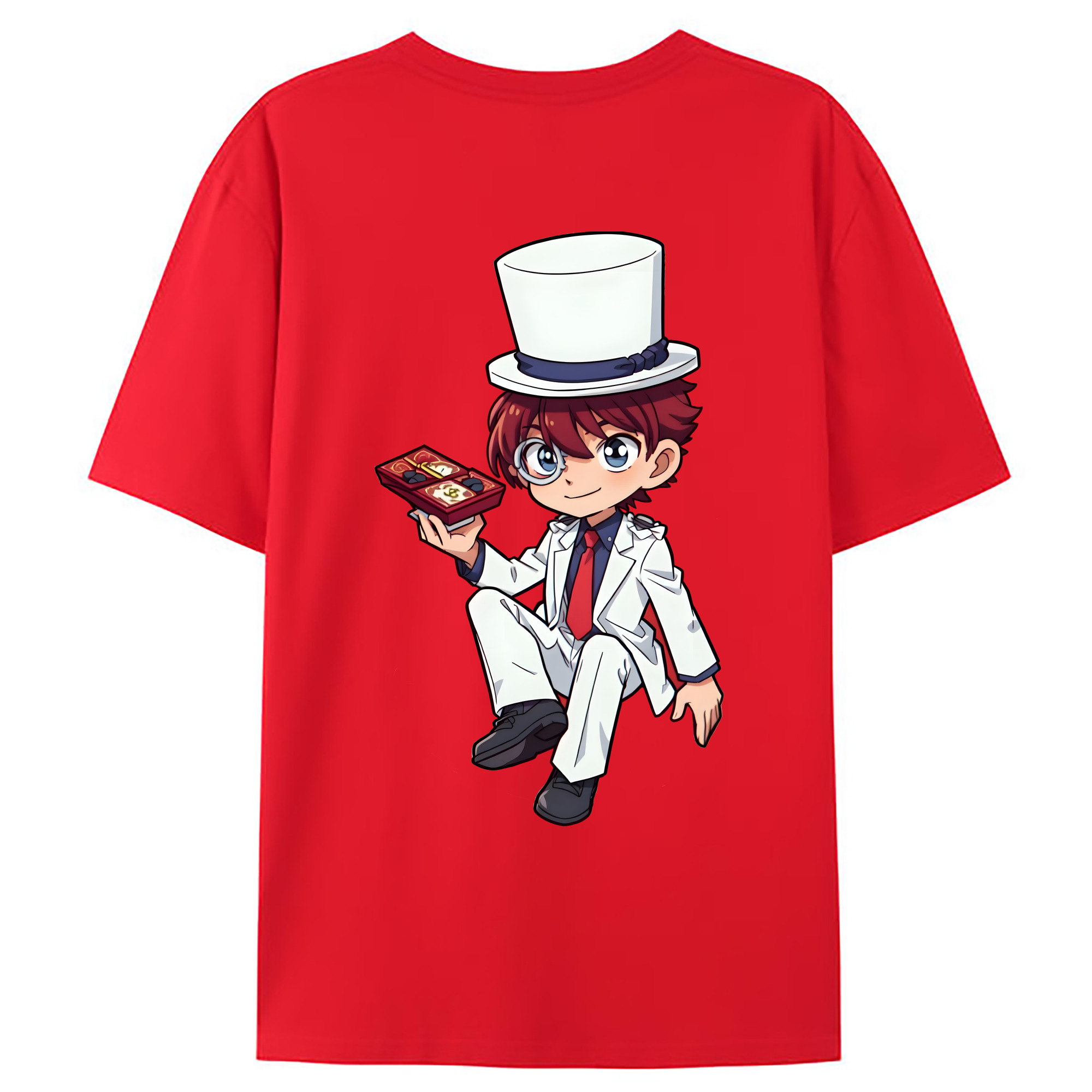 （画像用） 名探偵コナン くろば かいと Detective Conan Kuroba Kaito 綿100％ メンズ半袖Tシャツ（バックプリント） 通気性