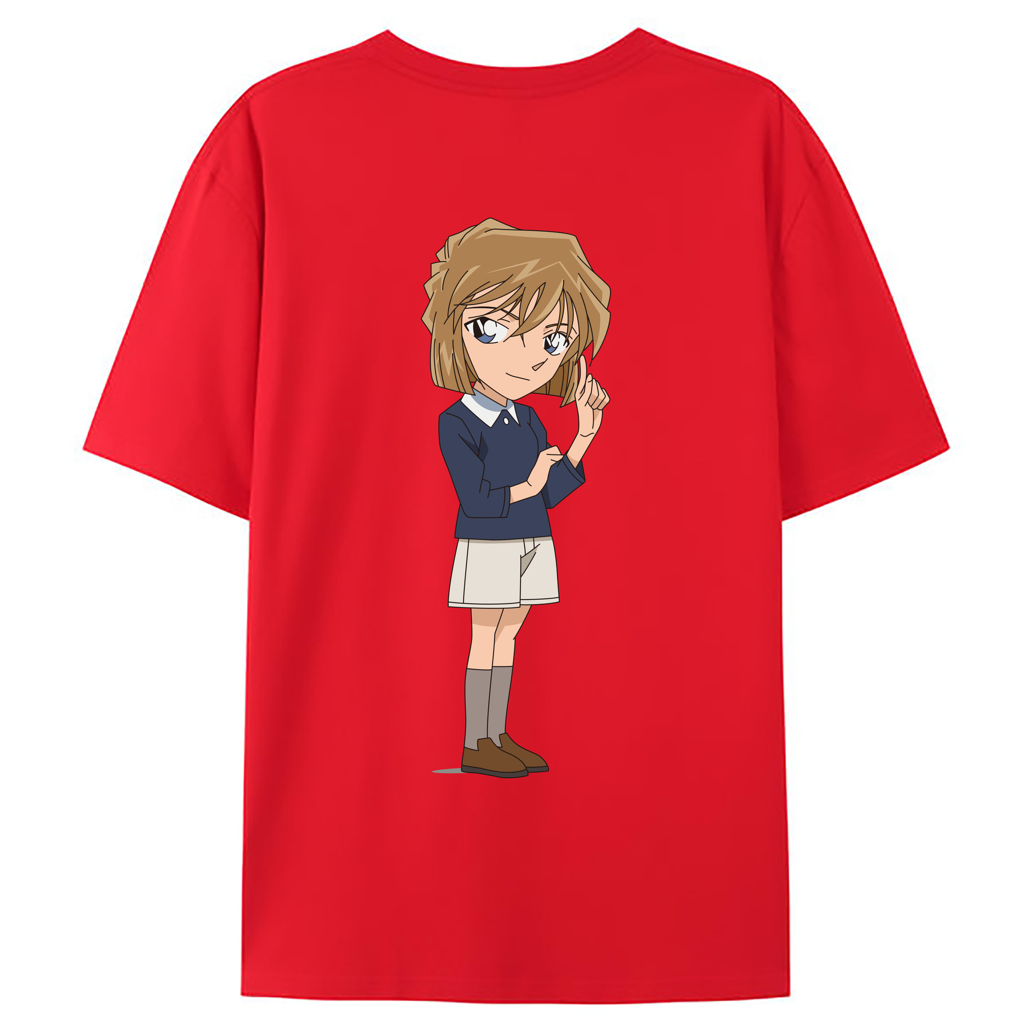 （画像用） 名探偵コナン 灰原 哀 はいばら あい Detective Conan Anita Hailey、Vi Graythorn Haibara Ai 綿100％ メンズ半袖Tシャツ（バックプリント） 通気性