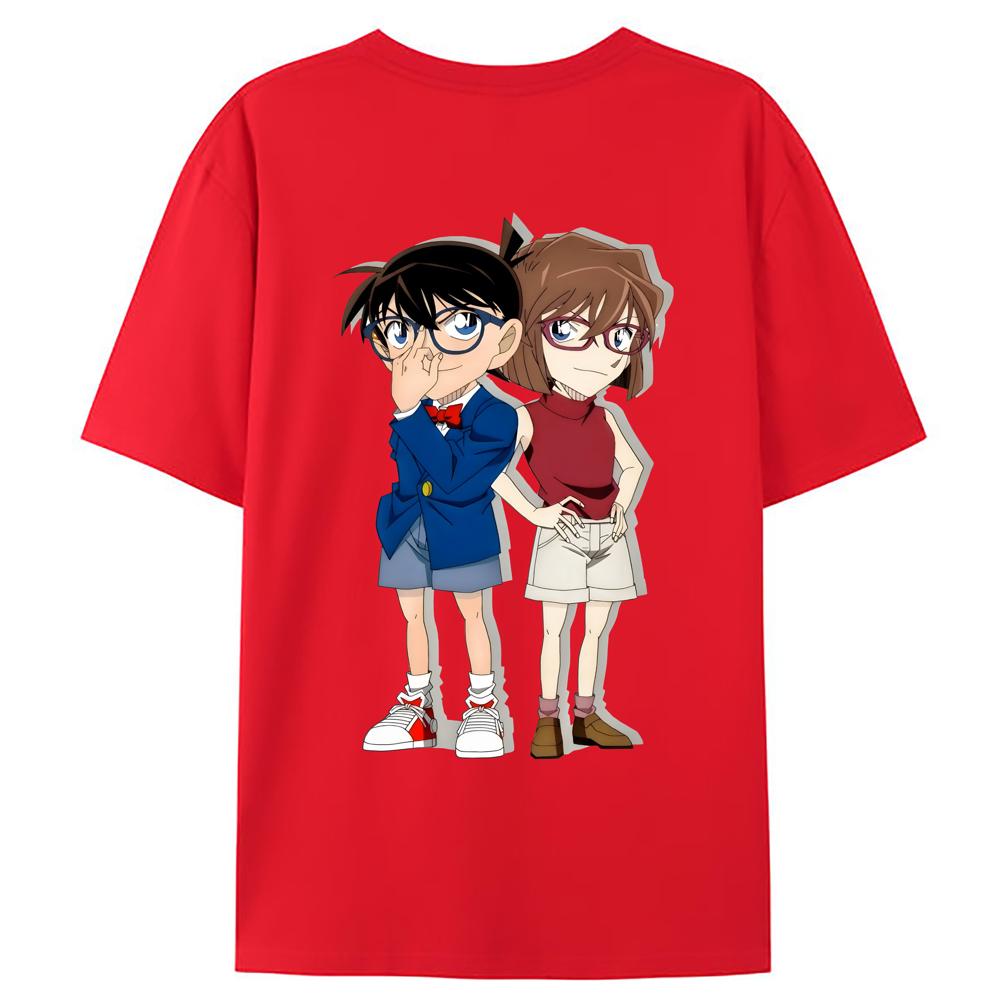 （画像用） 名探偵コナン 灰原 哀 はいばら あい Detective Conan Anita Hailey、Vi Graythorn Haibara Ai 綿100％ メンズ半袖Tシャツ（バックプリント） 通気性