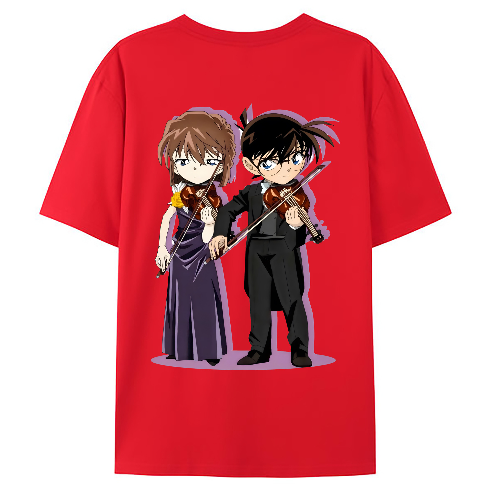 （画像用） 名探偵コナン 灰原 哀 はいばら あい Detective Conan Anita Hailey、Vi Graythorn Haibara Ai 綿100％ メンズ半袖Tシャツ（バックプリント） 通気性