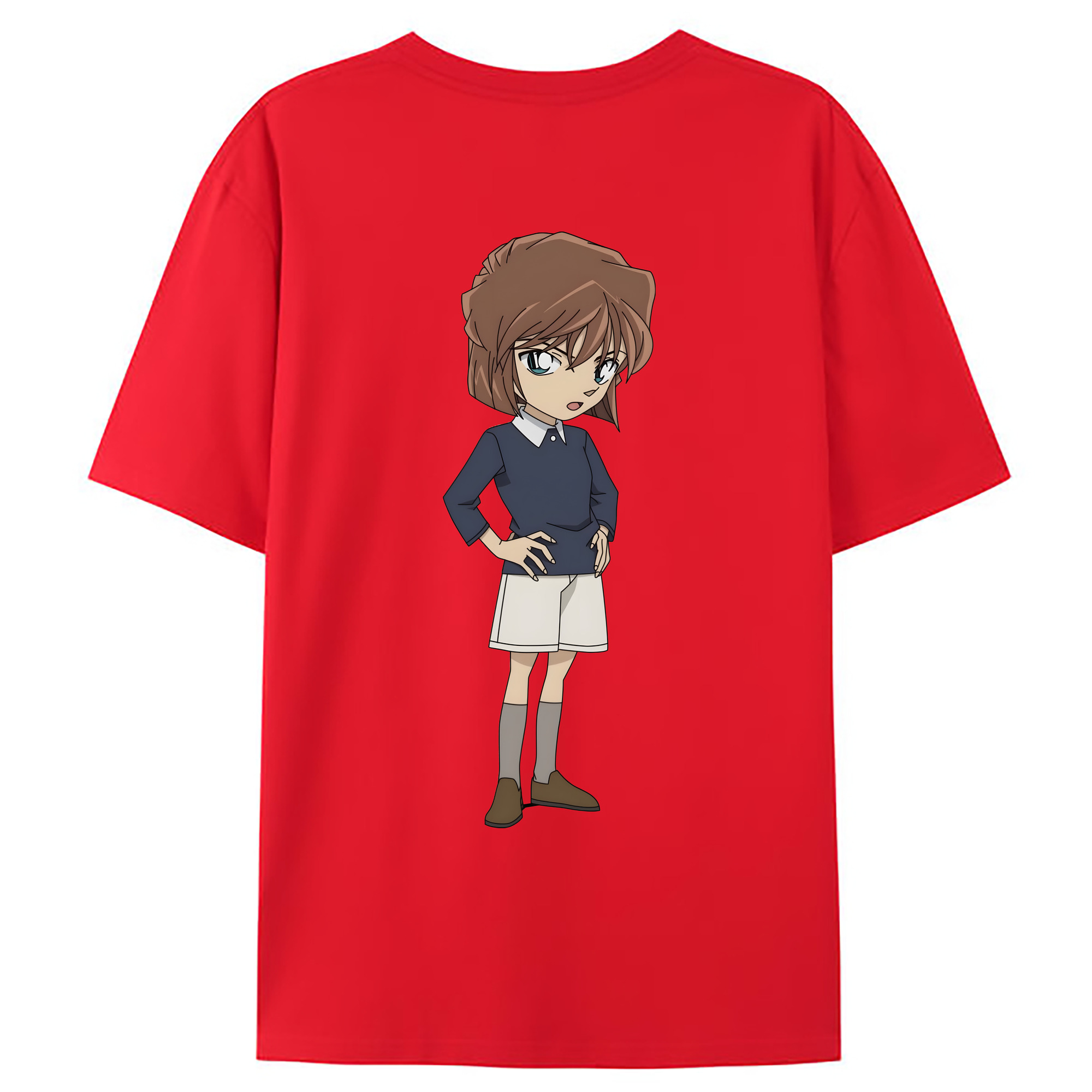 （画像用） 名探偵コナン 灰原 哀 はいばら あい Detective Conan Anita Hailey、Vi Graythorn Haibara Ai 綿100％ メンズ半袖Tシャツ（バックプリント） 通気性