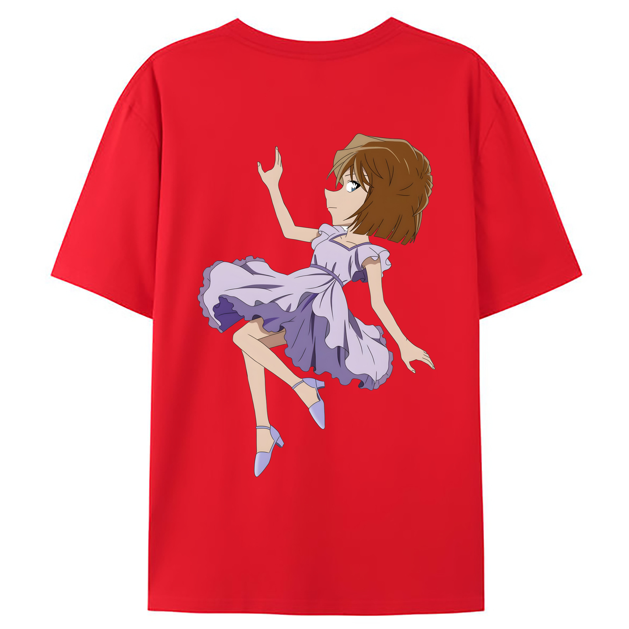 （画像用） 名探偵コナン 灰原 哀 はいばら あい Detective Conan Anita Hailey、Vi Graythorn Haibara Ai 綿100％ メンズ半袖Tシャツ（バックプリント） 通気性