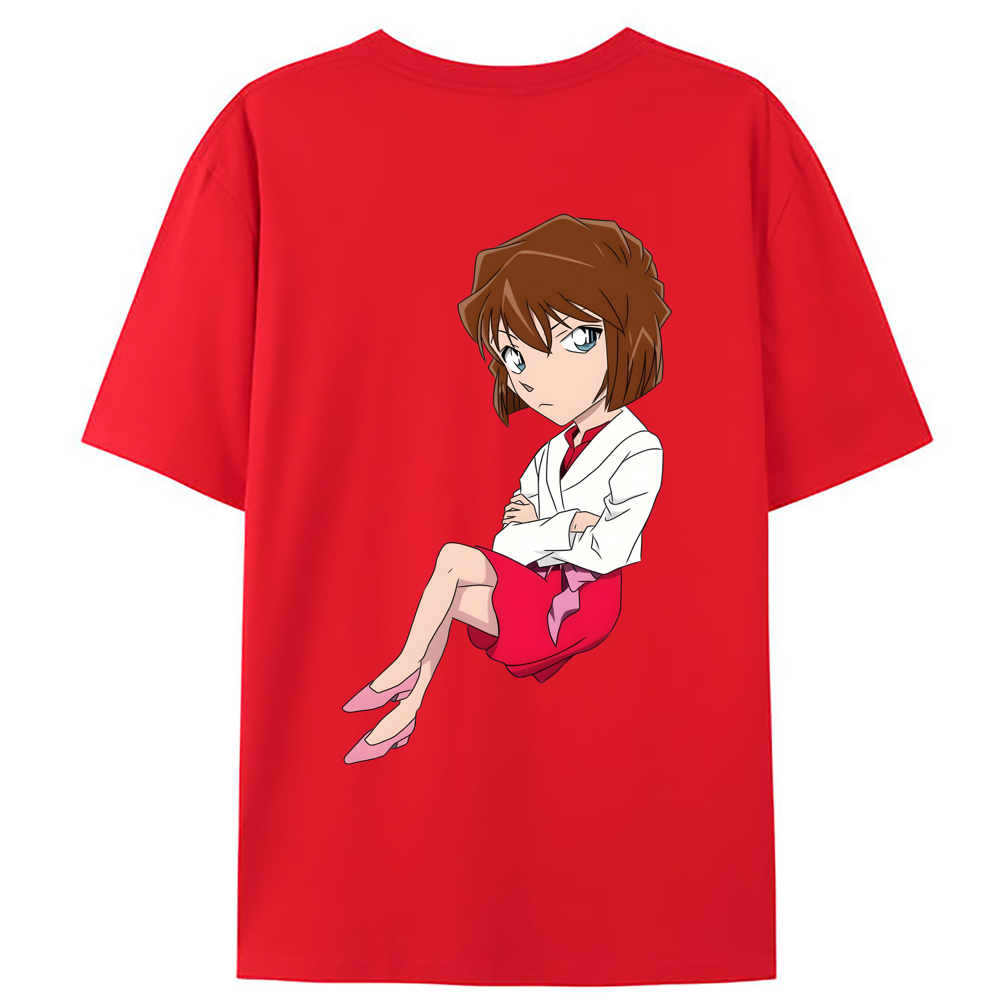 （画像用） 名探偵コナン 灰原 哀 はいばら あい Detective Conan Anita Hailey、Vi Graythorn Haibara Ai 綿100％ メンズ半袖Tシャツ（バックプリント） 通気性