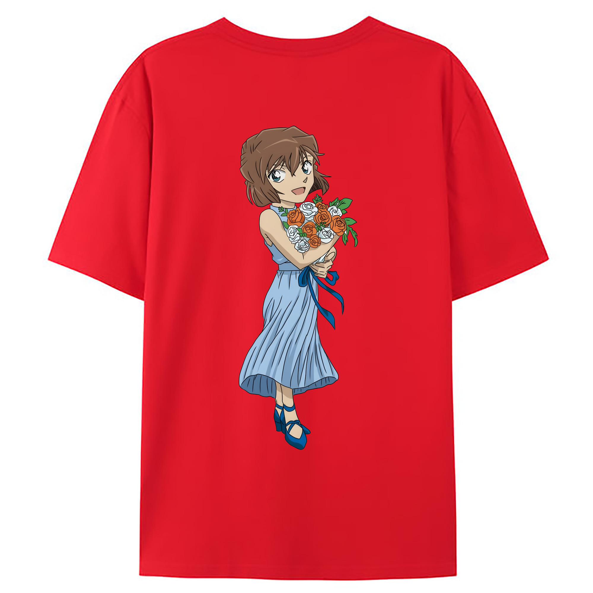 （画像用） 名探偵コナン 灰原 哀 はいばら あい Detective Conan Anita Hailey、Vi Graythorn Haibara Ai 綿100％ メンズ半袖Tシャツ（バックプリント） 通気性