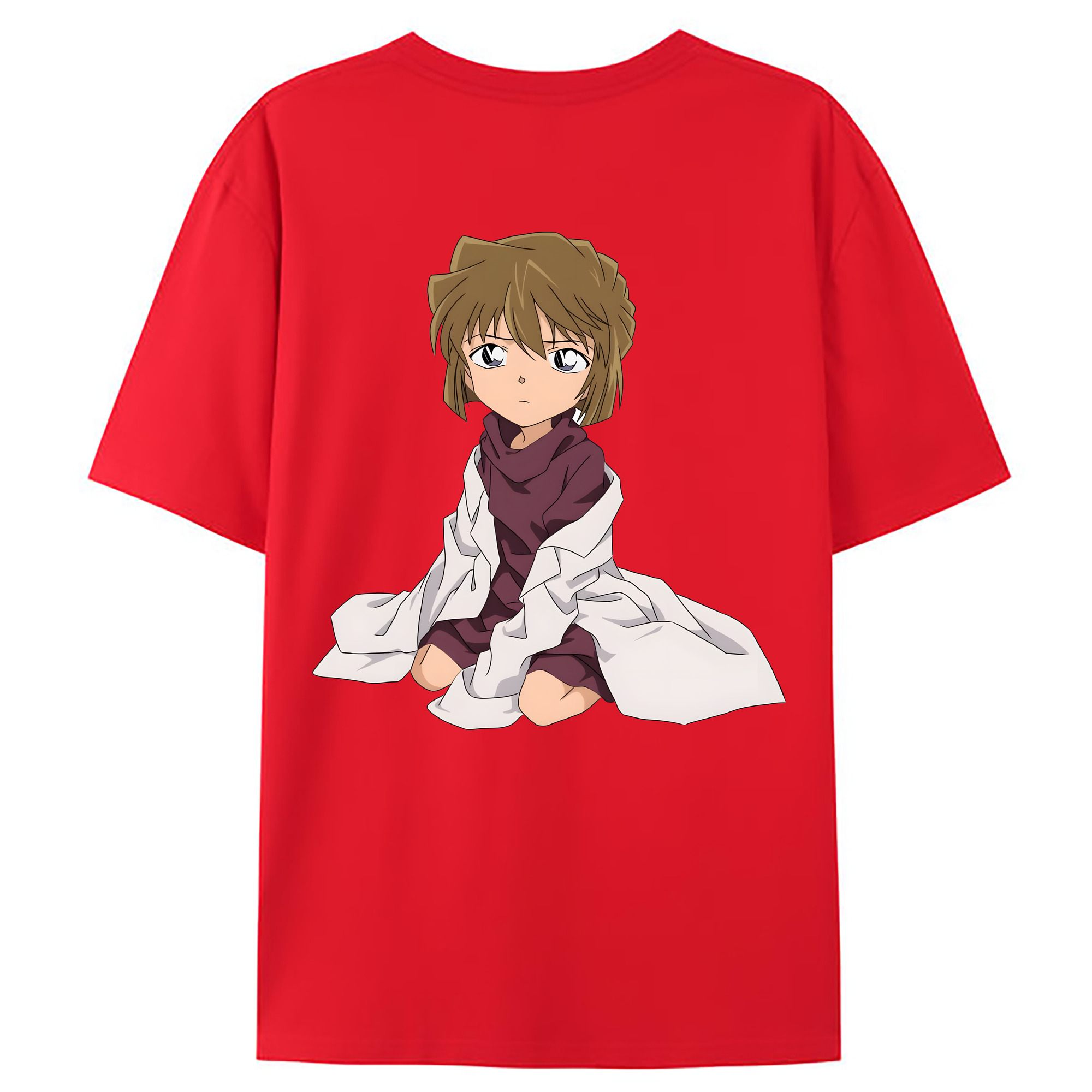 （画像用） 名探偵コナン 灰原 哀 はいばら あい Detective Conan Anita Hailey、Vi Graythorn Haibara Ai 綿100％ メンズ半袖Tシャツ（バックプリント） 通気性