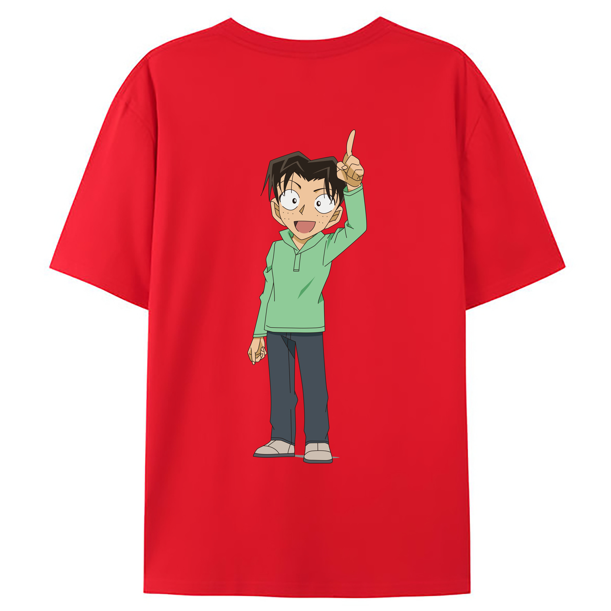 （画像用） 名探偵コナン 円谷 光彦 つぶらや みつひこ Detective Conan Mitch Tennyson 綿100％ メンズ半袖Tシャツ（バックプリント） 通気性