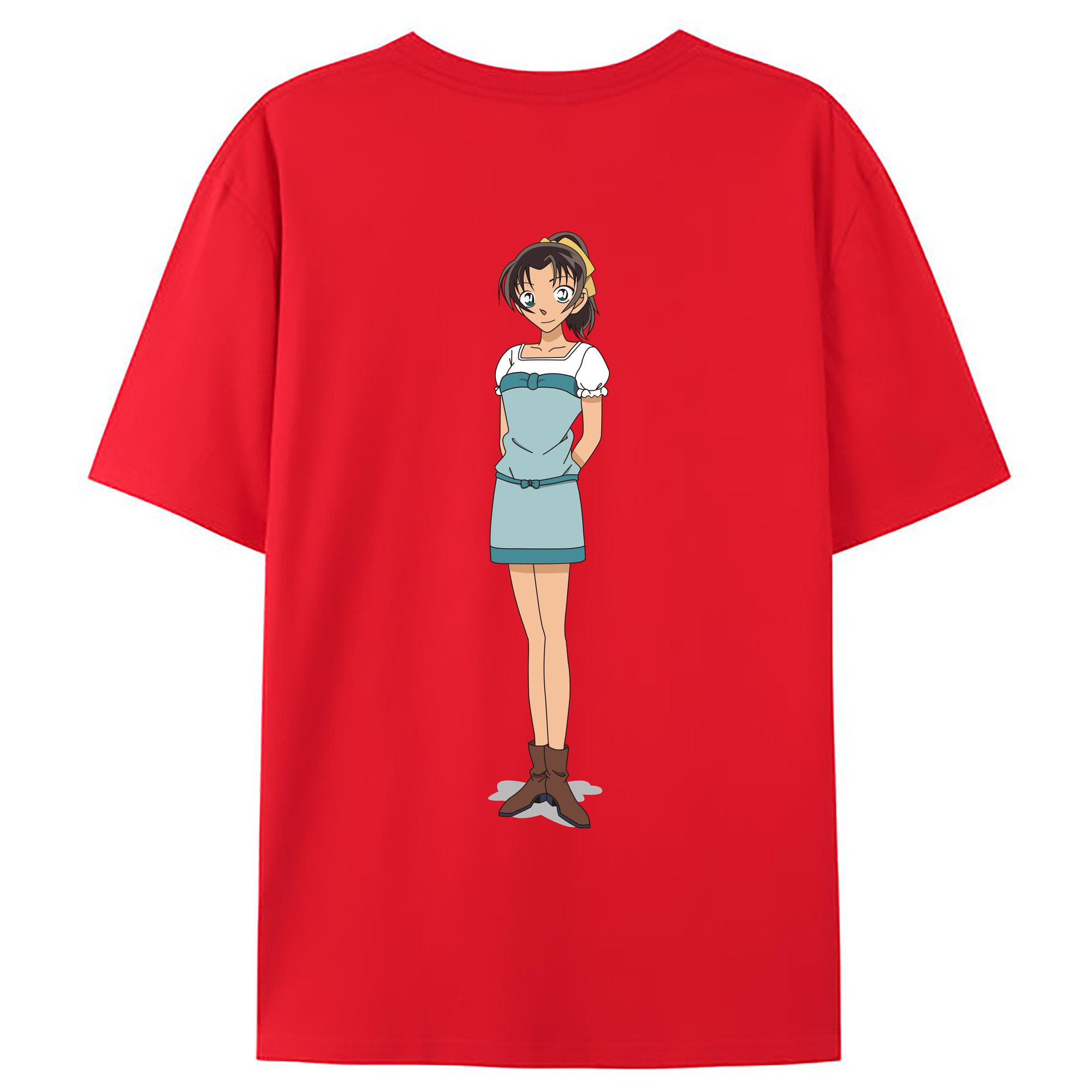（画像用） 名探偵コナン Detective Conan 綿100％ メンズ半袖Tシャツ（バックプリント） 通気性