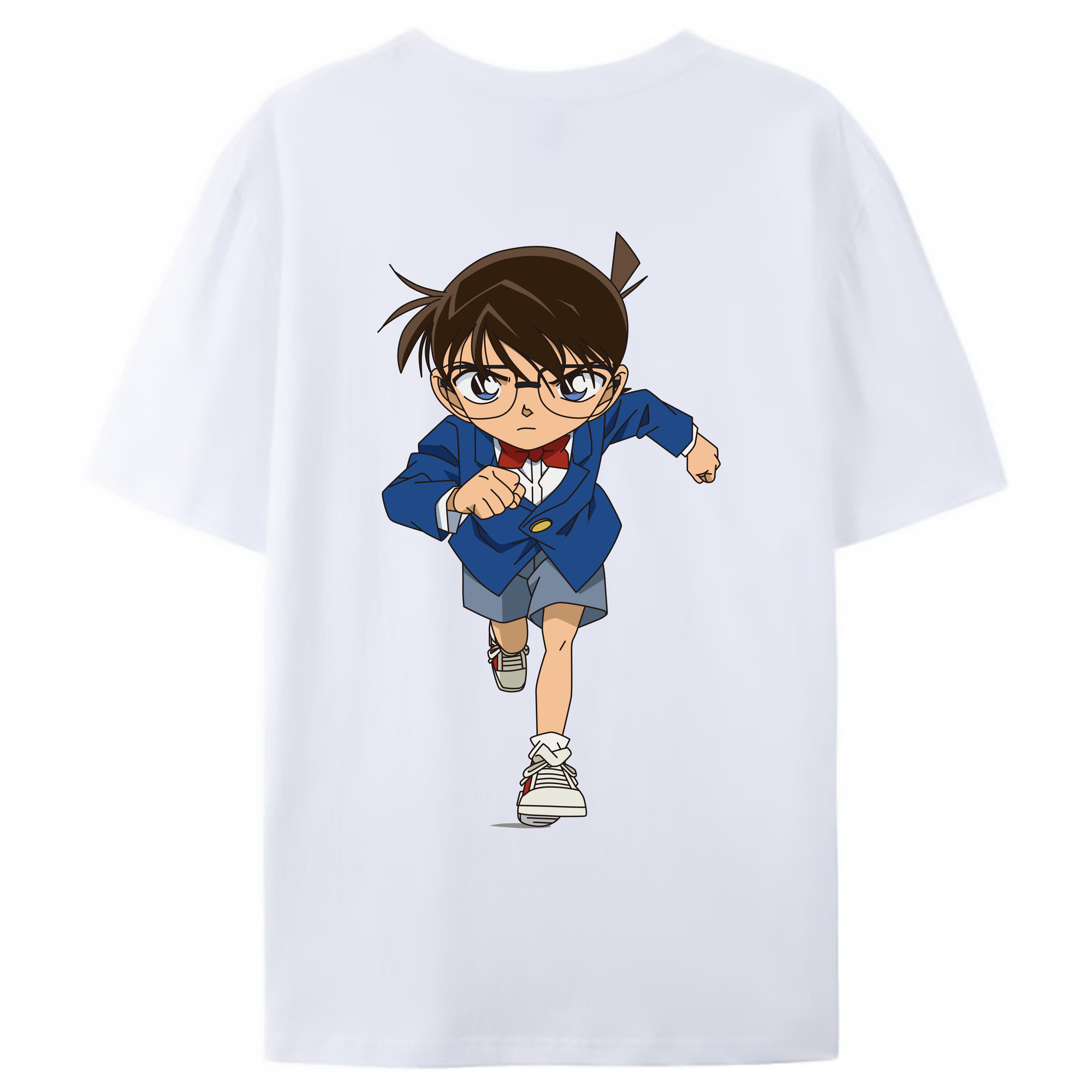 （画像用） 名探偵コナン 江戸川 コナン Detective Conan Conan Edogawa 綿100％ メンズ半袖Tシャツ（バックプリント） 通気性
