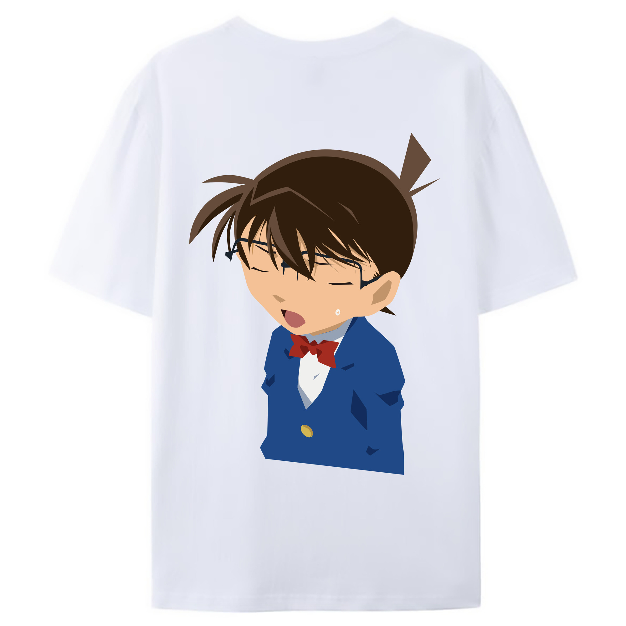 （画像用） 名探偵コナン 江戸川 コナン Detective Conan Conan Edogawa 綿100％ メンズ半袖Tシャツ（バックプリント） 通気性