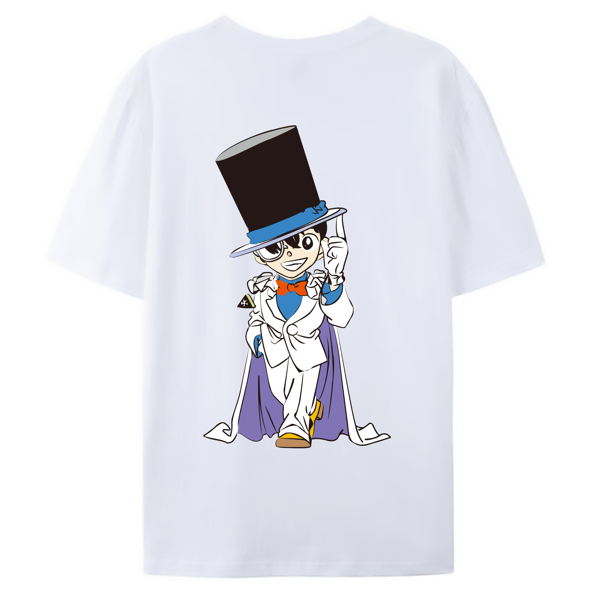（画像用） 名探偵コナン 江戸川 コナン Detective Conan Conan Edogawa 綿100％ メンズ半袖Tシャツ（バックプリント） 通気性