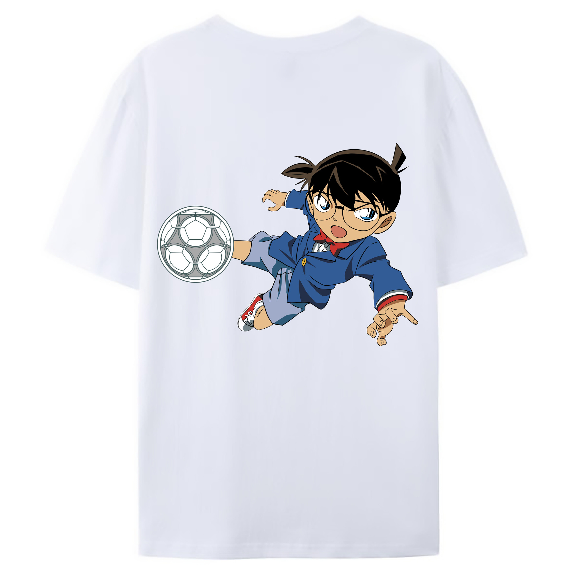 （画像用） 名探偵コナン 江戸川 コナン Detective Conan Conan Edogawa 綿100％ メンズ半袖Tシャツ（バックプリント） 通気性