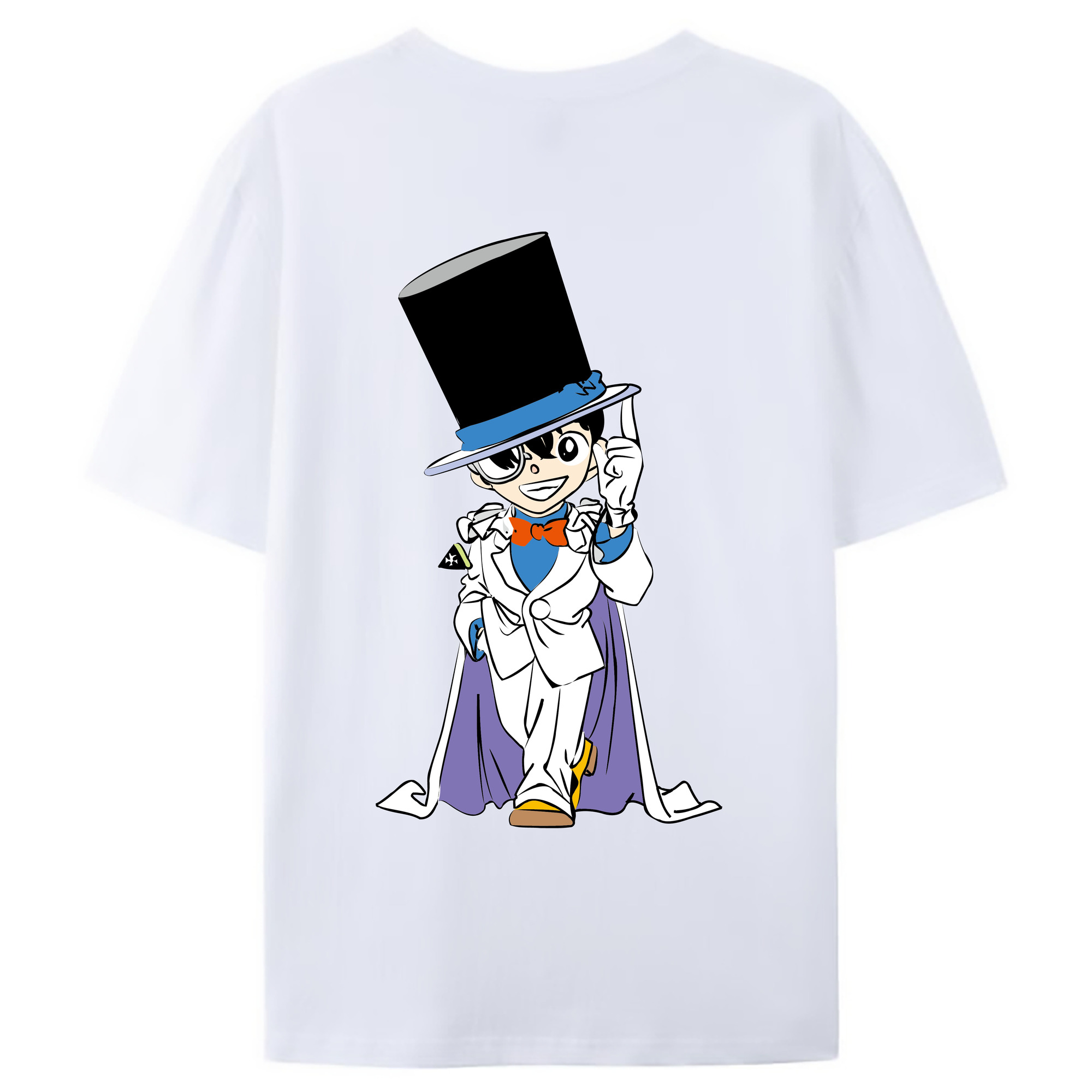 （画像用） 名探偵コナン 江戸川 コナン Detective Conan Conan Edogawa 綿100％ メンズ半袖Tシャツ（バックプリント） 通気性