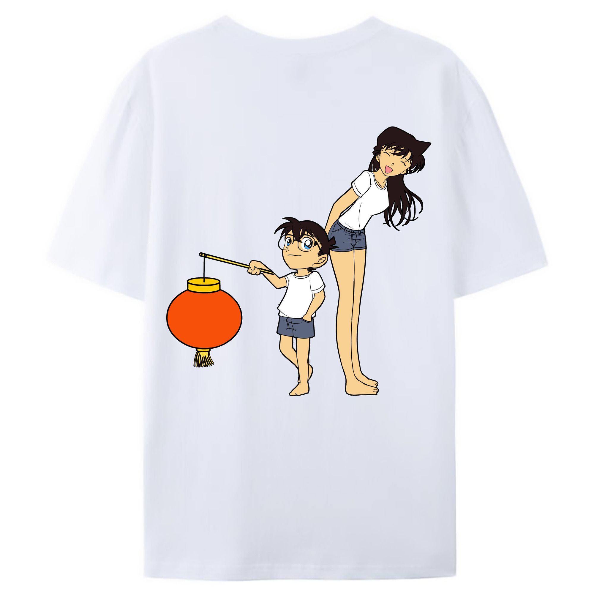 （画像用） 名探偵コナン 毛利 蘭 もうり らん、モーリ ラン Detective Conan Rachel Moore 綿100％ メンズ半袖Tシャツ（バックプリント） 通気性