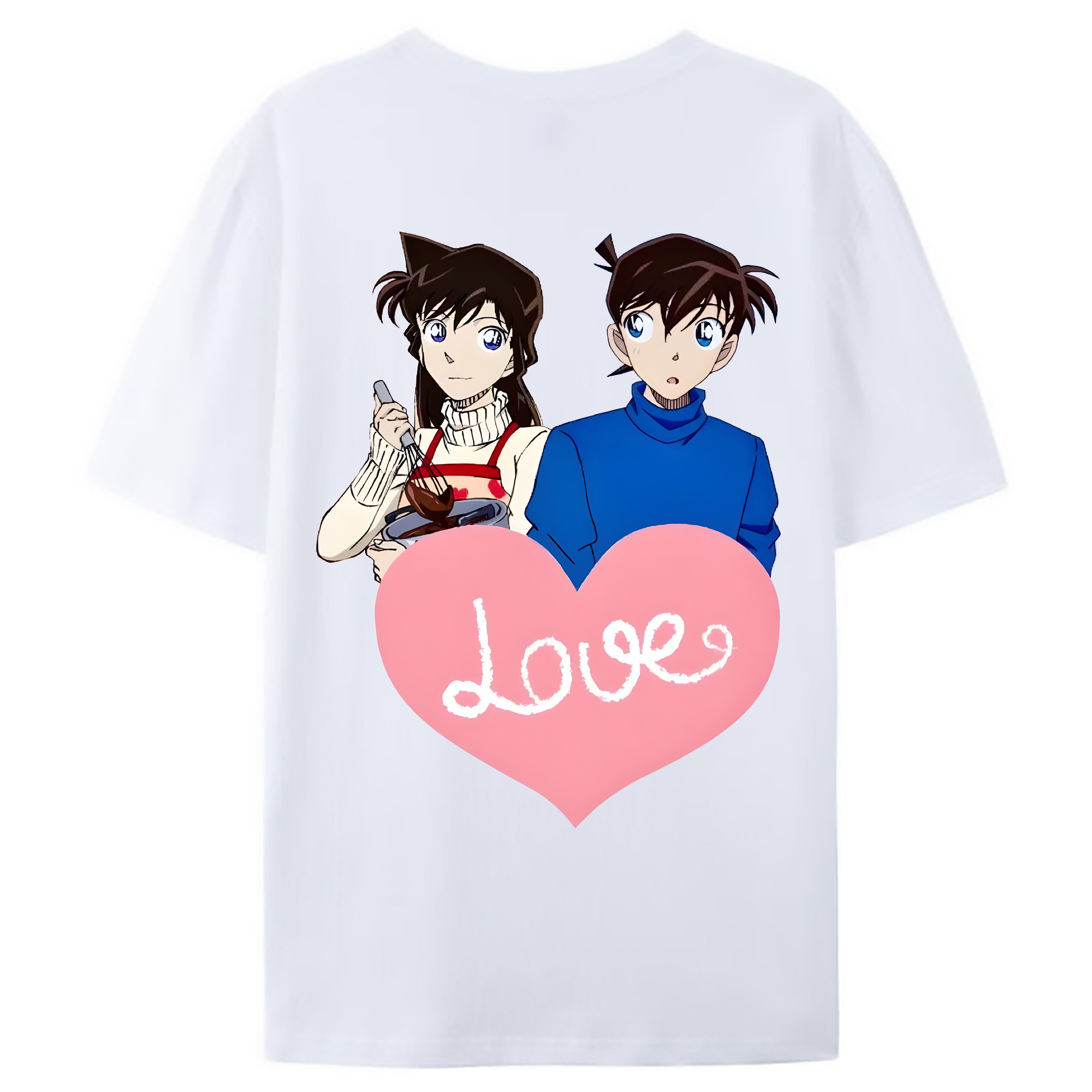 （画像用） 名探偵コナン 毛利 蘭 もうり らん、モーリ ラン Detective Conan Rachel Moore 綿100％ メンズ半袖Tシャツ（バックプリント） 通気性