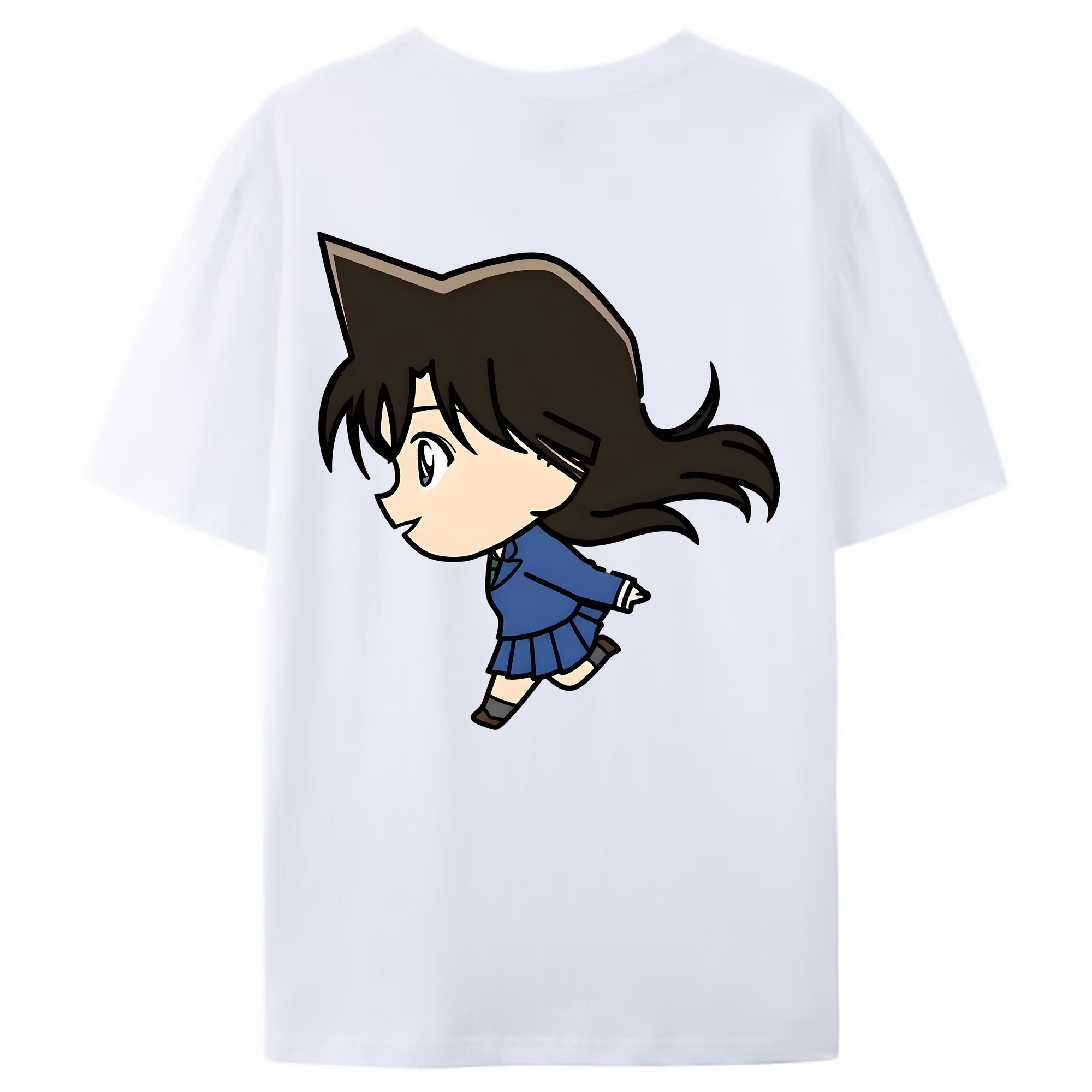 （画像用） 名探偵コナン 毛利 蘭 もうり らん、モーリ ラン Detective Conan Rachel Moore 綿100％ メンズ半袖Tシャツ（バックプリント） 通気性